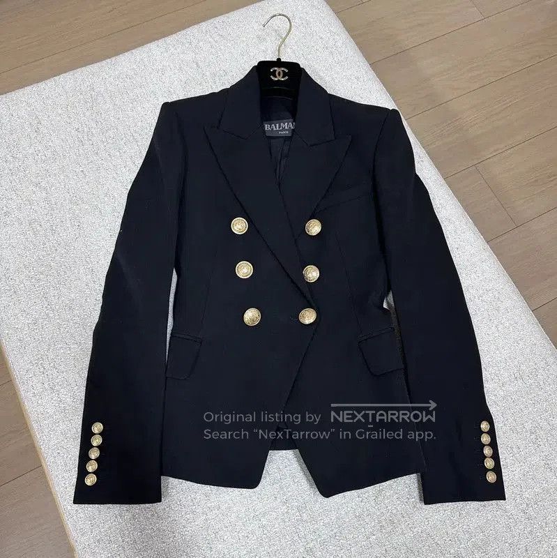 Balmain Balmain Navy Double-Breasted Women's Jacket . Size S / US 4 / IT 40 - 1 Thumbnail