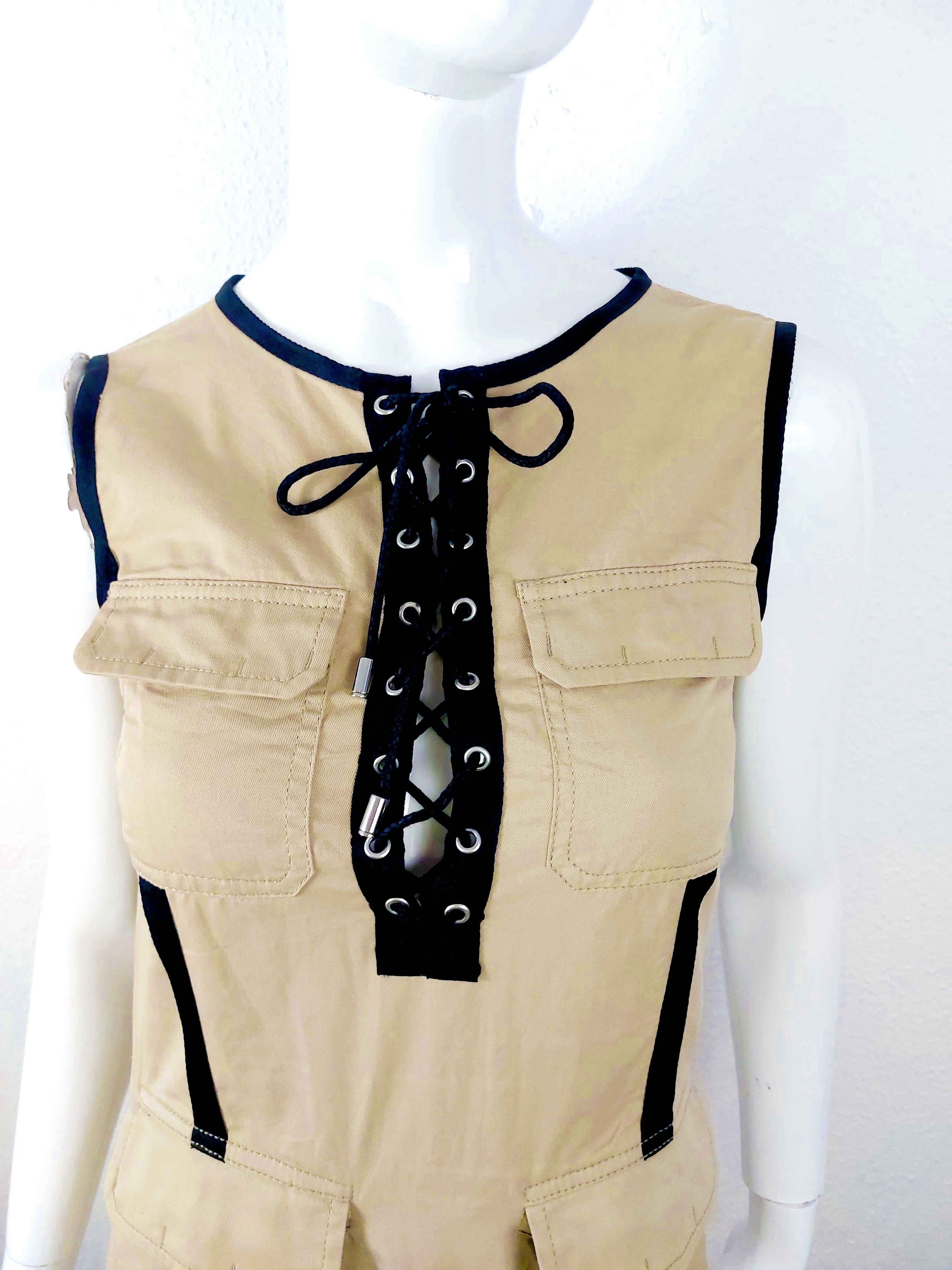 Dolce & Gabbana Dolce Gabbana Cargo Safari Military Bondage Corset Dress Size S / US 4 / IT 40 - 5 Thumbnail