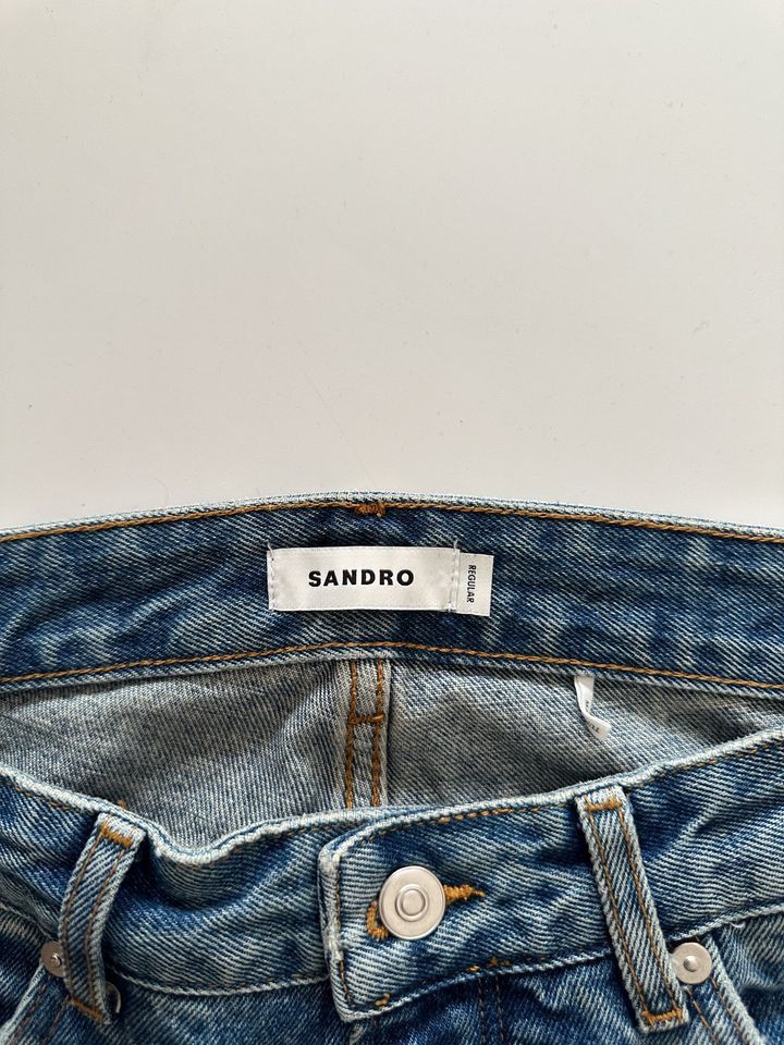 Sandro Sandro Paris Faded Straight-Leg Organic Cotton Mens Jeans Size US 31 - 7 Thumbnail