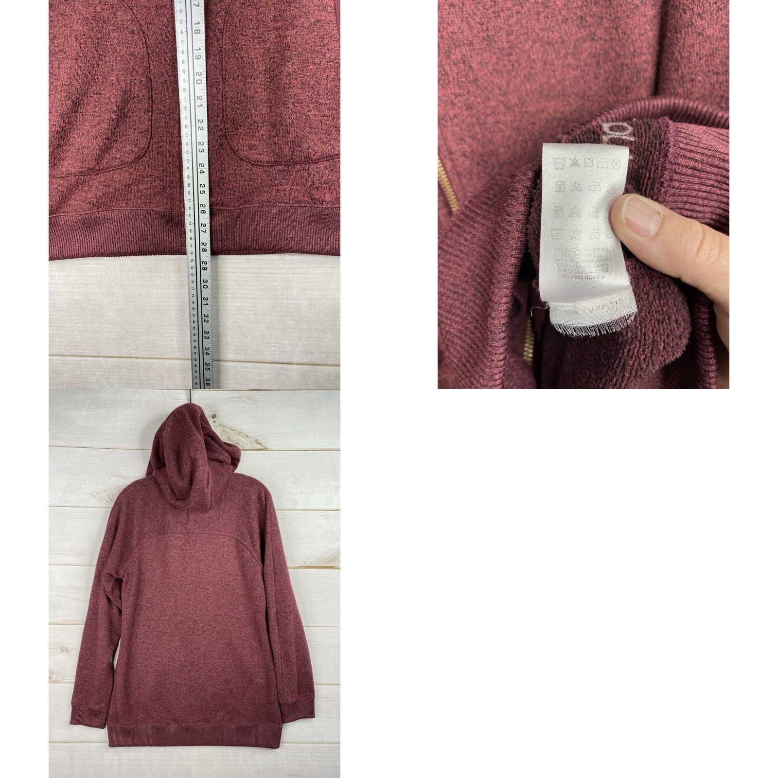 Burton Burton Womens Sweater Full Zip Hoodie Sz L Burgundy Pockets Long Fleece Knit Size L / US 10 / IT 46 - 8 Thumbnail