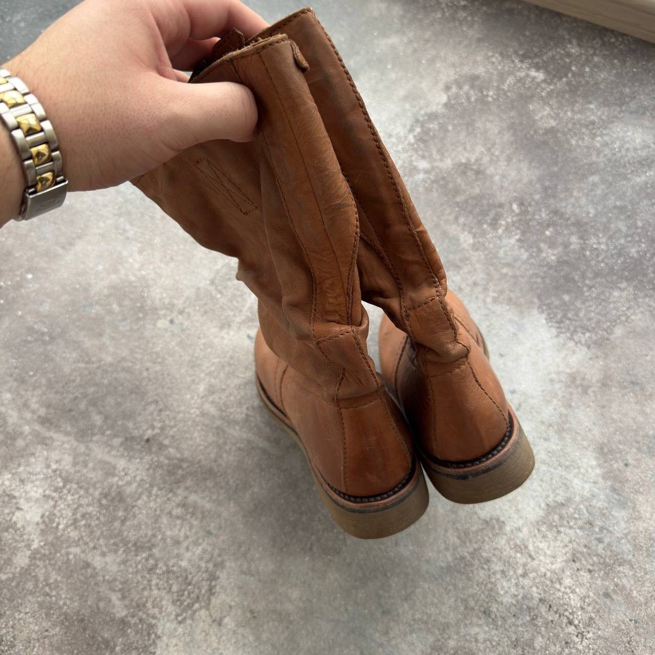 Dirk Bikkembergs Dirk Bikkembergs Vintage Brown Leather Ankle Boots Size US 8 / IT 38 - 10 Thumbnail