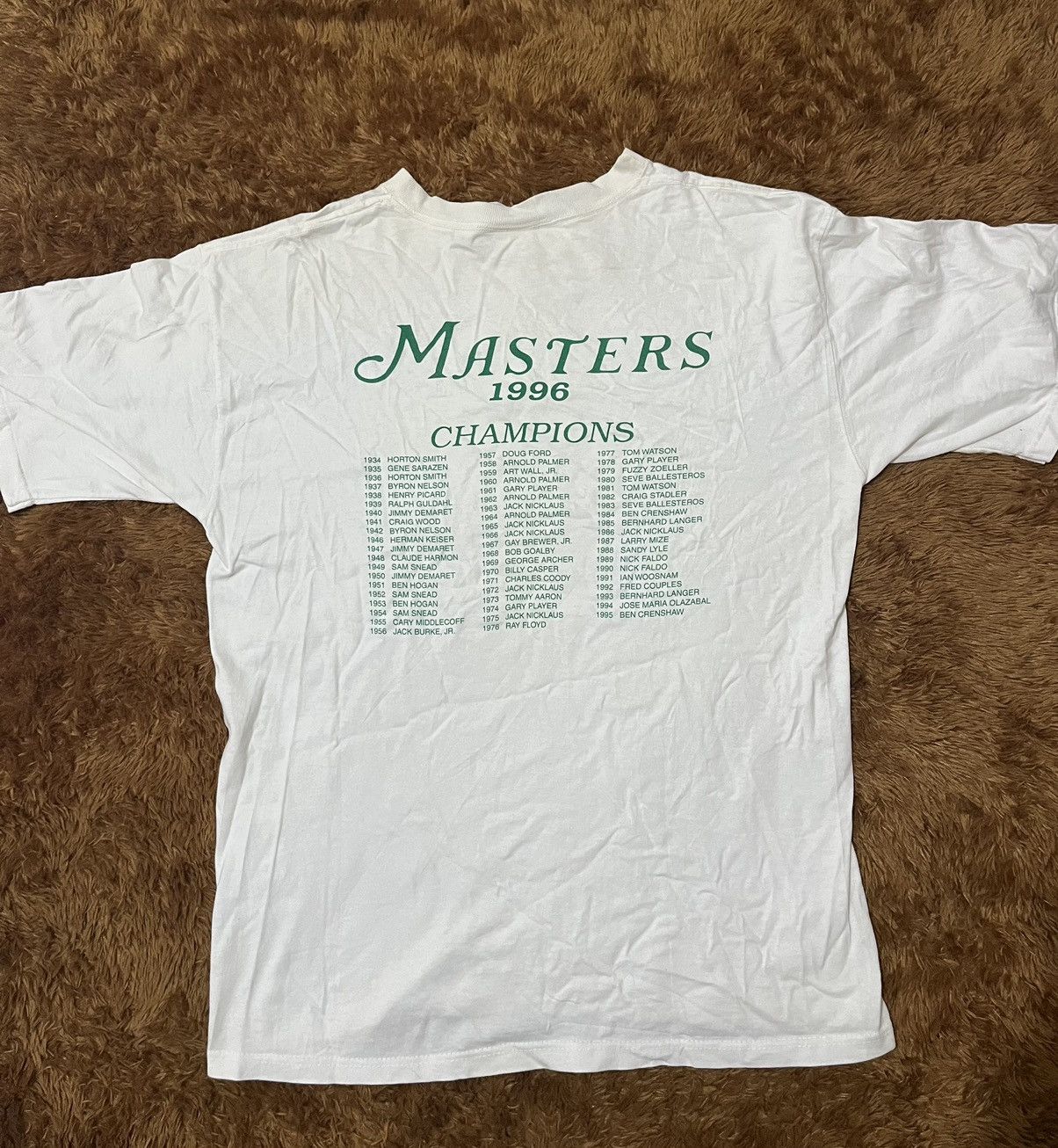 Vintage MASTERS GOLF 1996 CHAMPIONS TEE VINTAGE Size US M / EU 48-50 / 2 - 6 Thumbnail