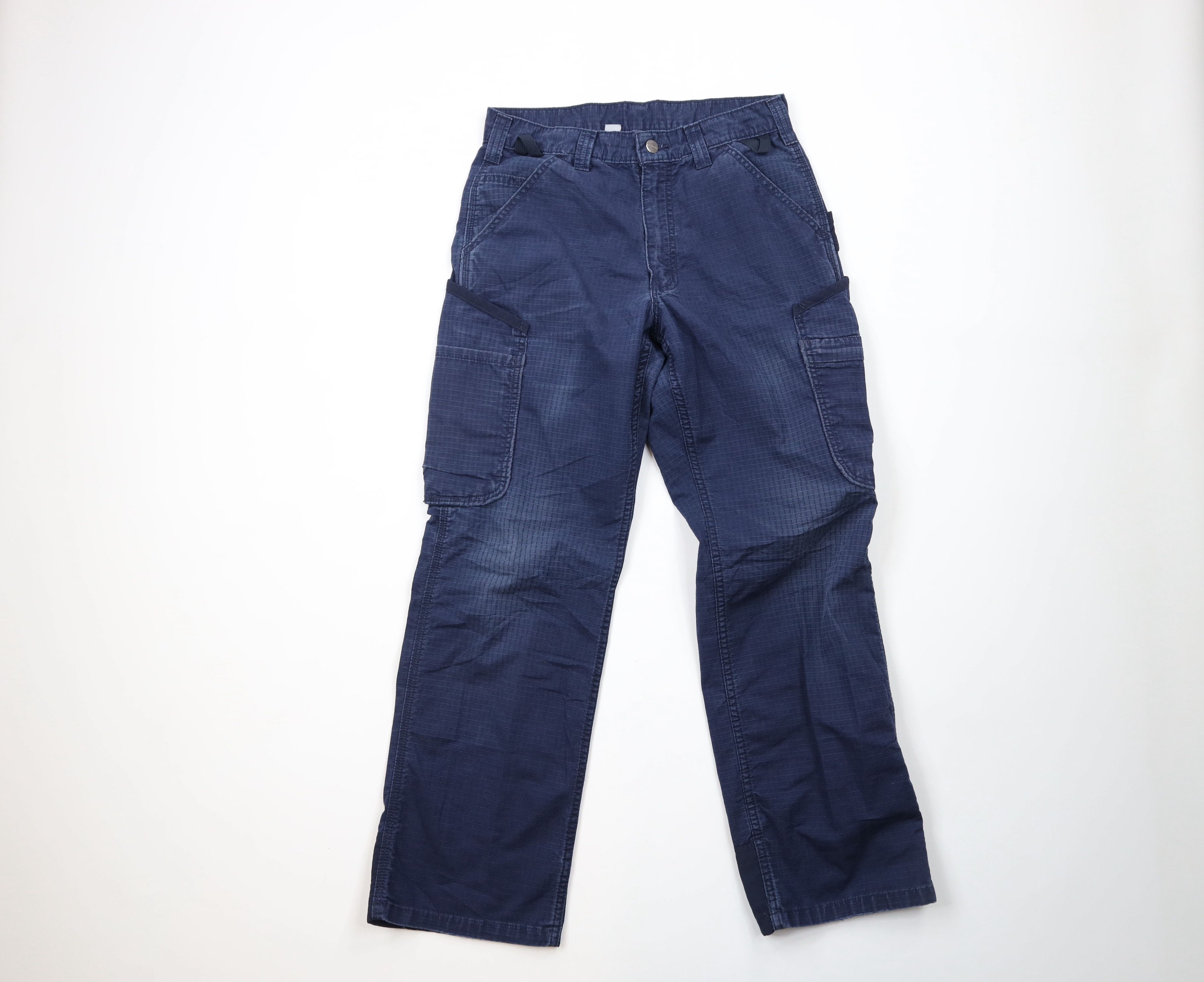Carhartt × Vintage Carhartt Spell Out Ripstop Loose Fit Cargo Pants Blue Size US 30 / EU 46 - 1 Thumbnail