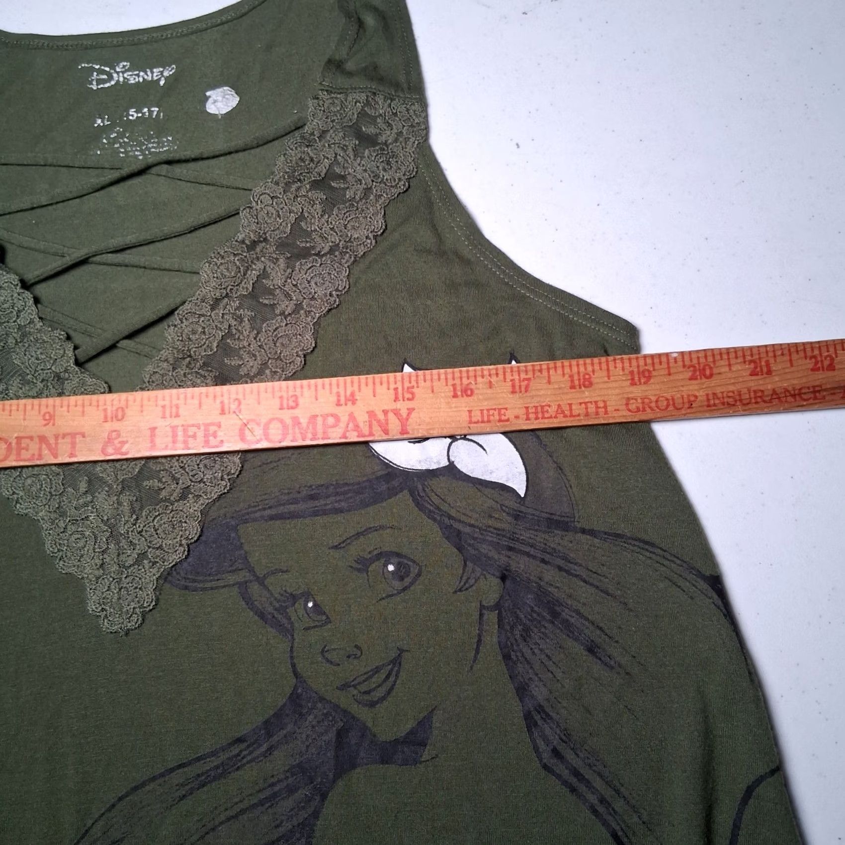 Disney Disney Little Mermaid Tank Top Juniors XL Princess Ariel Lace Trim V-Neck Y2K Tank Shirt Size XL / US 12-14 / IT 48-50 - 7 Thumbnail