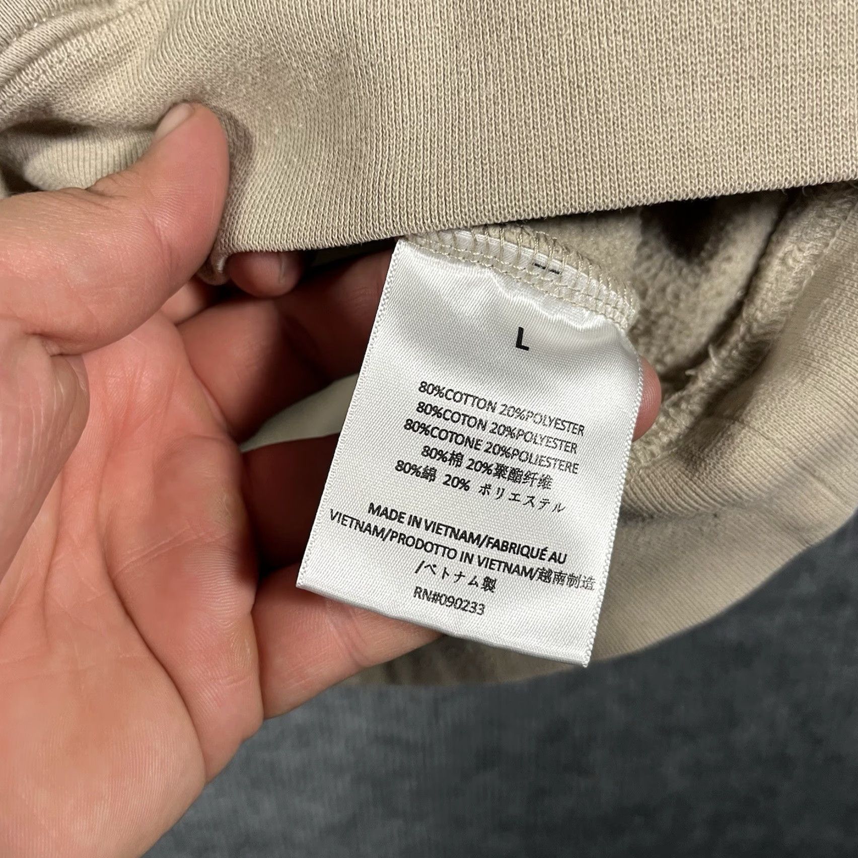 Essentials Essentials Fear of God Hoodie Pullover Mens Large Beige Graphic Print FOG Size US L / EU 52-54 / 3 - 6 Thumbnail