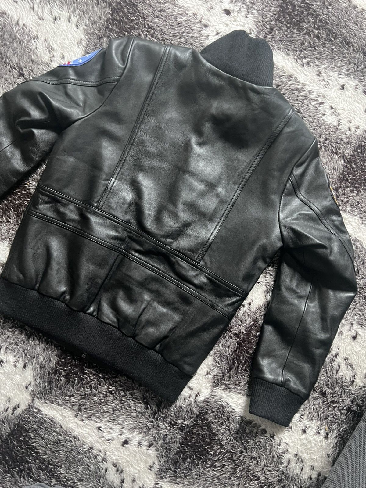 Other Vintage Women’s Leather Bomber Jacket Black with Gun Style Size US S / EU 44-46 / 1 - 6 Thumbnail