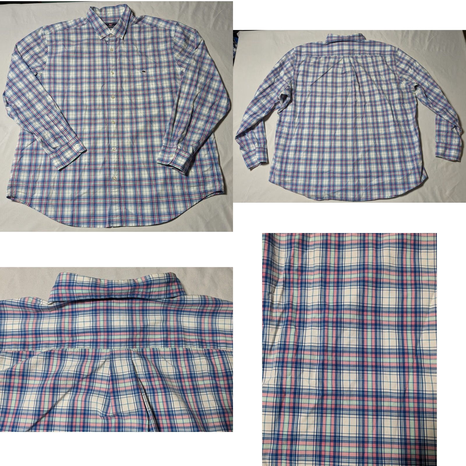 Vineyard Vines VINEYARD VINES Classic Fit Tucker Shirt Men 2XL Pink Plaid Cotton Button-Up Long Sleeve 100% Cotton Shirt Size US XXL / EU 58 / 5 - 10 Thumbnail