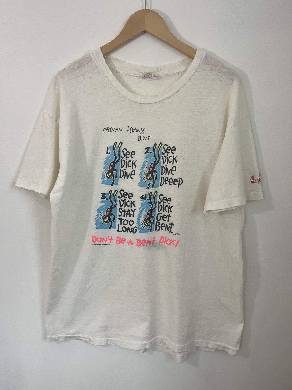 Vintage Single Stitch Sex Joke Thrashed Beach Tee Size US XL / EU 56 / 4 - 2 Thumbnail