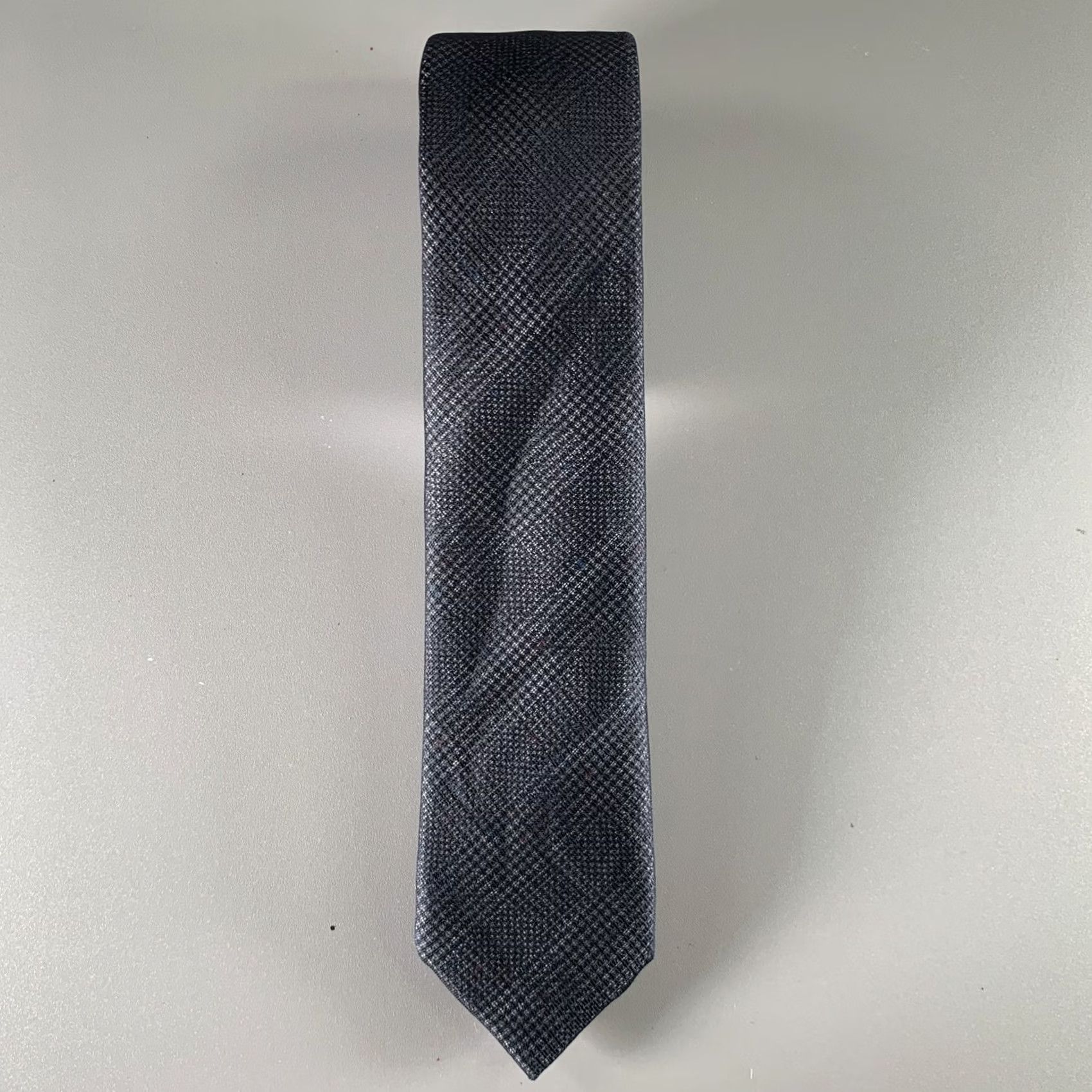 Vintage TITLE OF WORK Tie Black Grey & White Glenplaid Silk Tie Size ONE SIZE - 4 Thumbnail