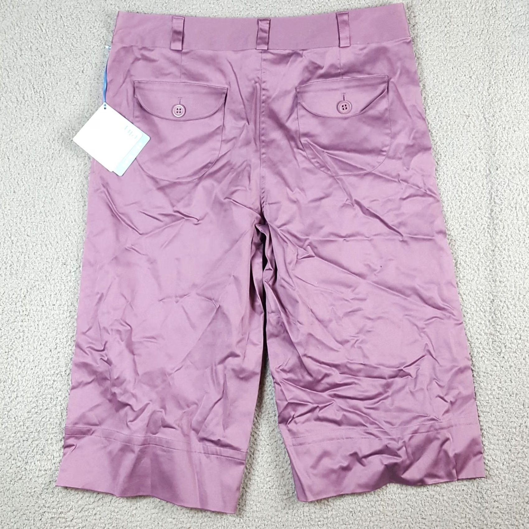 Vintage VINTAGE LIJA Purple Wide Leg Golf Shorts Women's Size 14 Retro High Waist 00s 90s Casual Summer Bohemian Athletic Fashion Golf Shorts Size 36" / US 14 / IT 50 - 7 Thumbnail