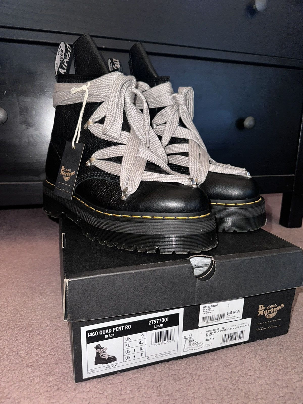 Ricks Owens Dr Martens 1460 Quad Pent