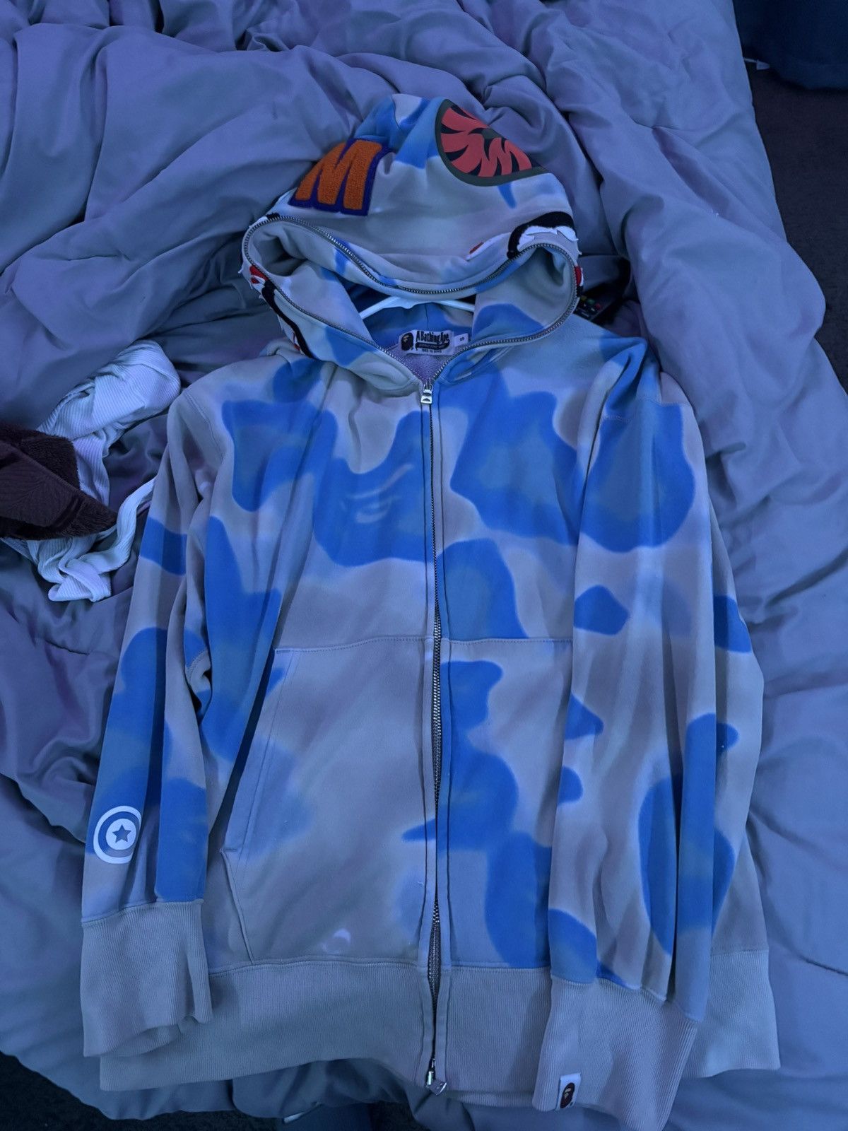 Bape Bape Liquid Camo Shark Full Zip Hoodie Size US S / EU 44-46 / 1 - 1 Thumbnail