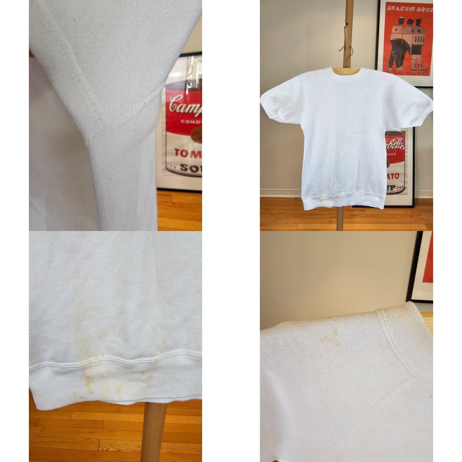 Vintage VINTAGE Unbranded White Cotton Short Sleeve Sweatshirt SZ Meduim M Mens Sweatshirt Short Sleeve White Cotton Pullover All Seasons Logo Reflective Size US M / EU 48-50 / 2 - 8 Thumbnail