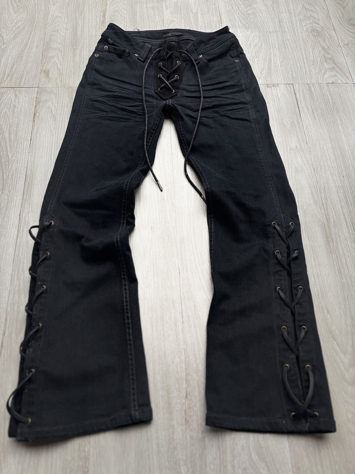 Japanese Brand Bobson lace-up flare jeans Size US 26 / EU 42 - 1 Thumbnail