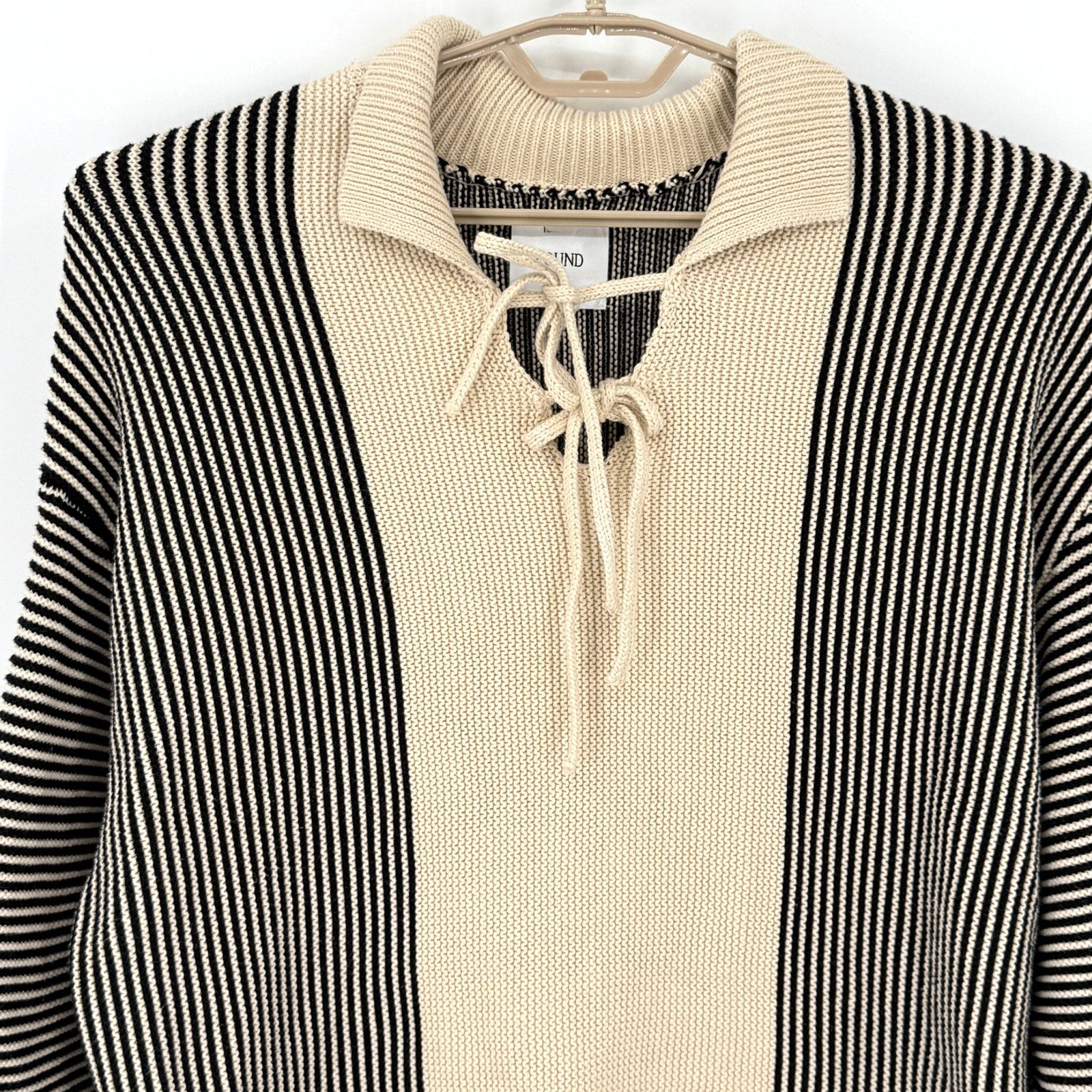 Free People Found Tabas Tie Knit Collared Sweater Cotton Oversized Small Size US S / EU 44-46 / 1 - 3 Thumbnail