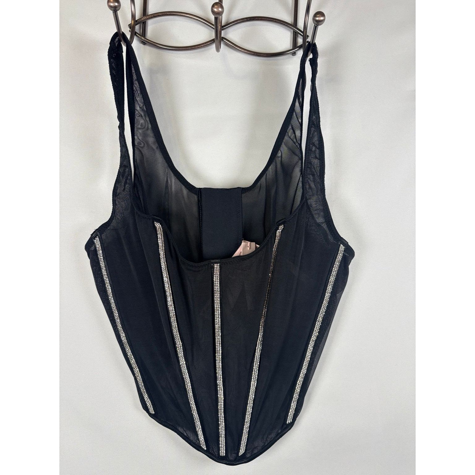 Victoria's Secret Victoria Secret NWT SZ M Black Rhinestone Mesh Corset Size M / US 6-8 / IT 42-44 - 4 Thumbnail