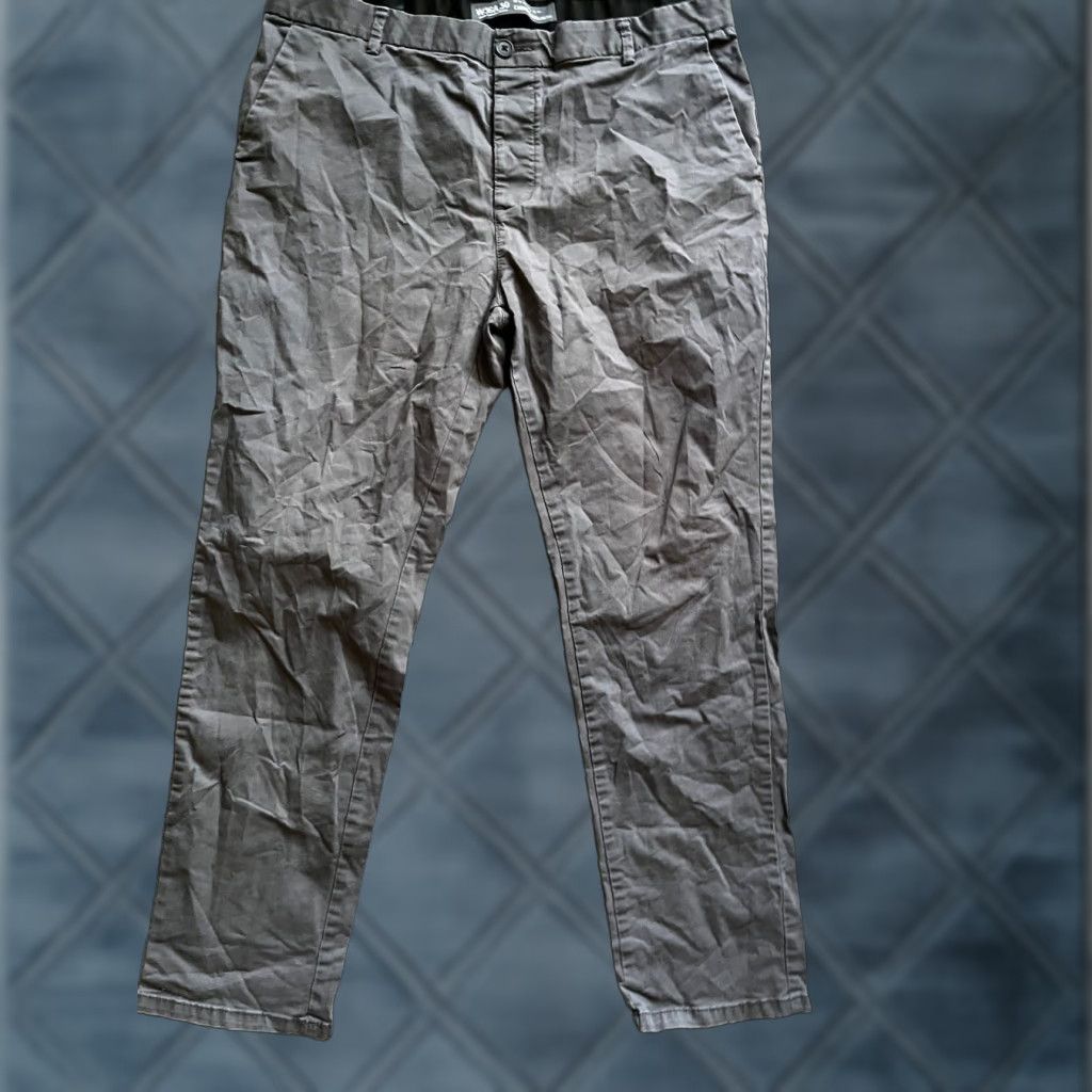 Denim & Co. Denim Co. Pants Men's Slim Stretch Chino 36x30 Gray Flat Front Slash Pocket Size US 36 / EU 52 - 1 Thumbnail