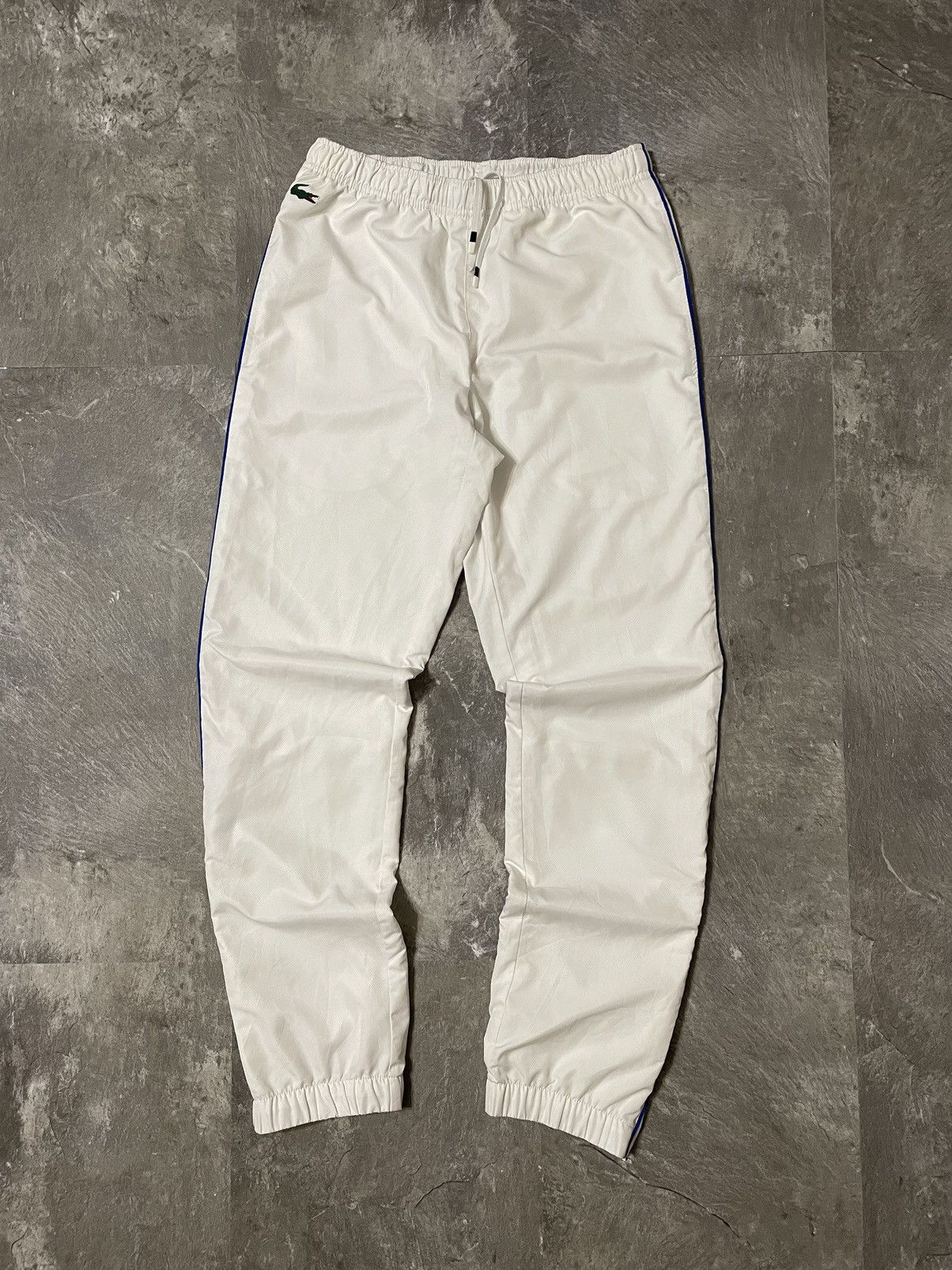 Lacoste Vintage Lacoste White Nylon Track Pants Y2K Drill Style Rare Size US 28 / EU 44 - 1 Thumbnail