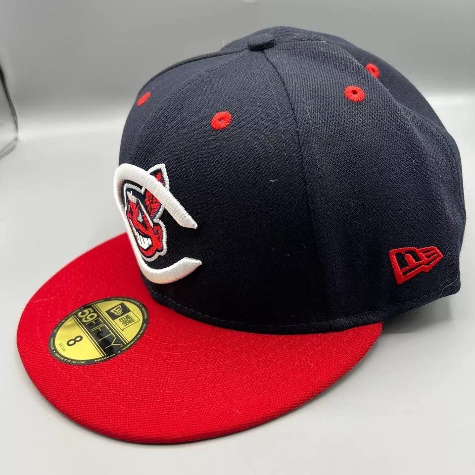 New Era Cleveland Indians Guardians Hat Men 8 Fitted Cap New Size ONE SIZE - 3 Thumbnail