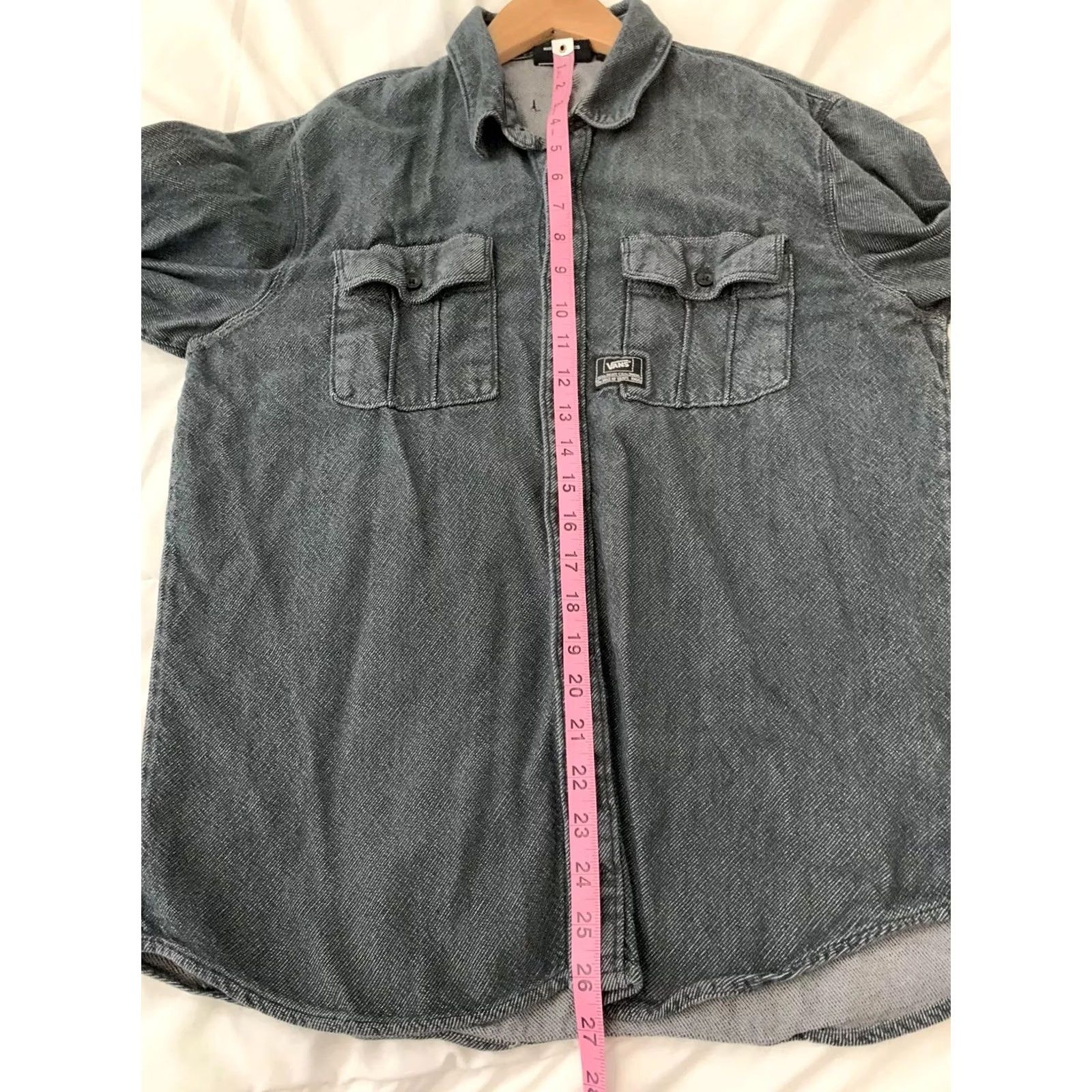 Vans Vans Long Sleeve Button Front Shirt Mens Medium Dark Gray/Black Button-Up Shirt Size US M / EU 48-50 / 2 - 7 Thumbnail