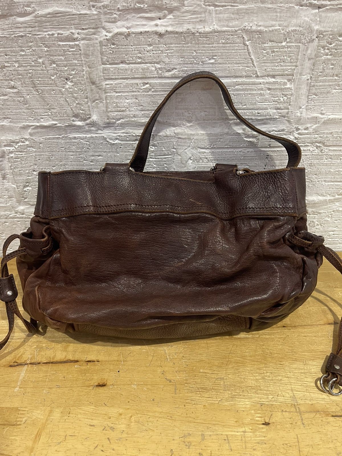 Miu Miu Miu Miu Brown Leather Shoulder Bag Flower Embellishment Size ONE SIZE - 2 Thumbnail