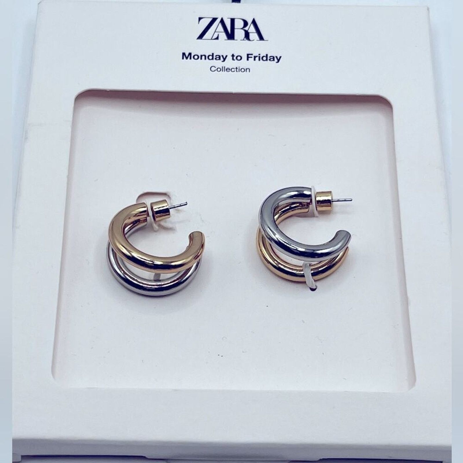 Zara NWT- Zara two tone earrings Size ONE SIZE - 1 Thumbnail