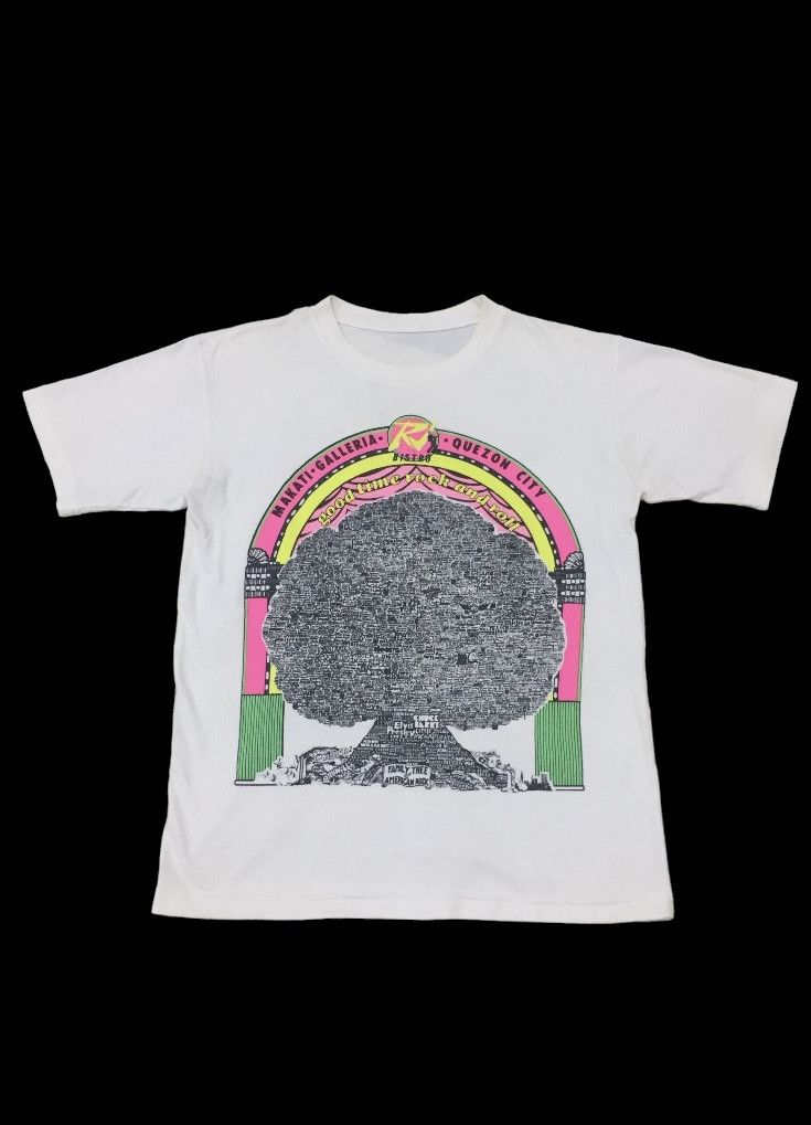 image of Band Tees x Rock Band Vintage 80's The Family Tree Of Rock And Roll Tshirt in White (Size Medium)