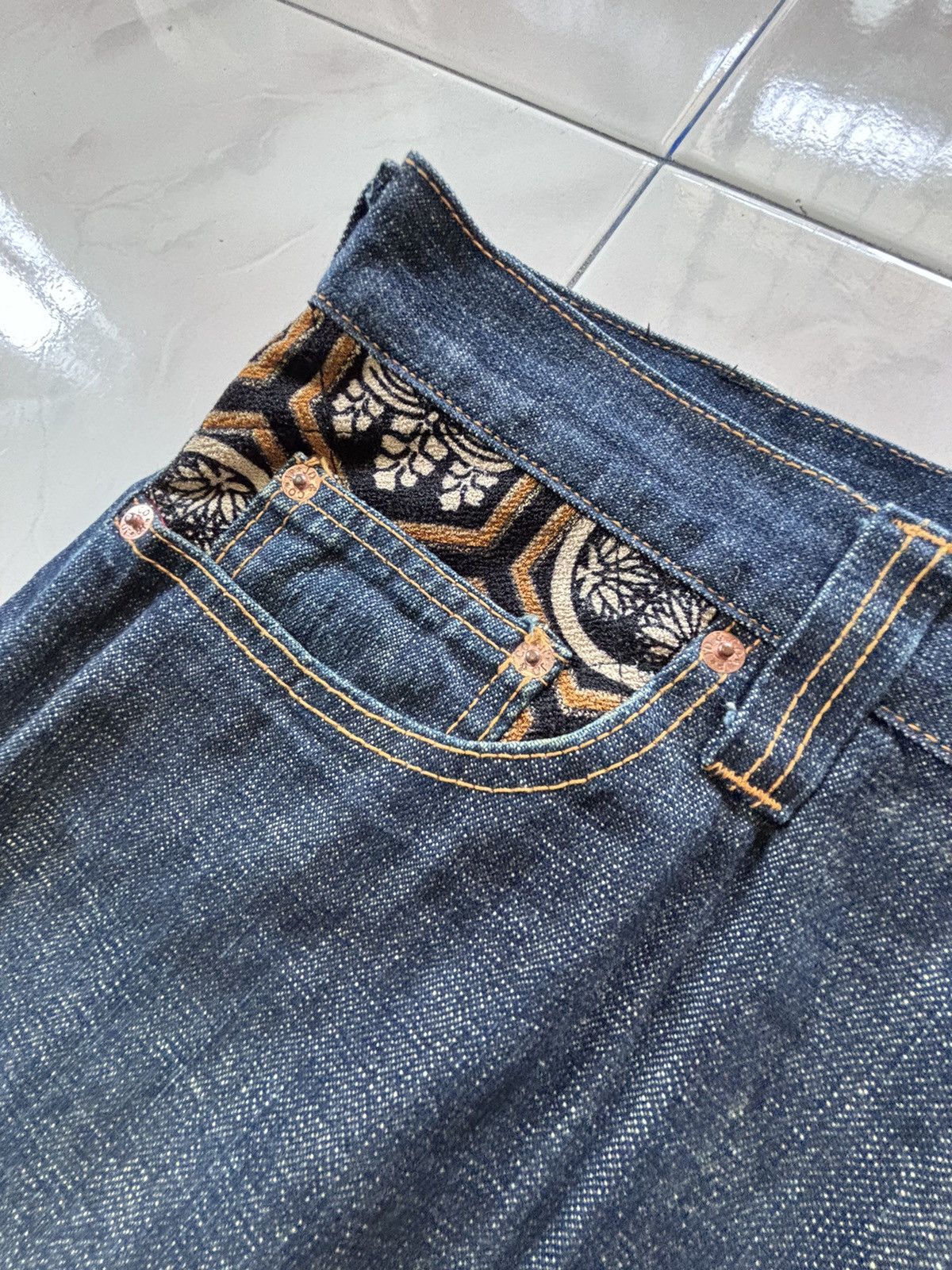 Japan Blue Juvenile Delinquent X Japan Blue Panelling Indigo Dyed Jeans Size US 38 / EU 54 - 20 Thumbnail