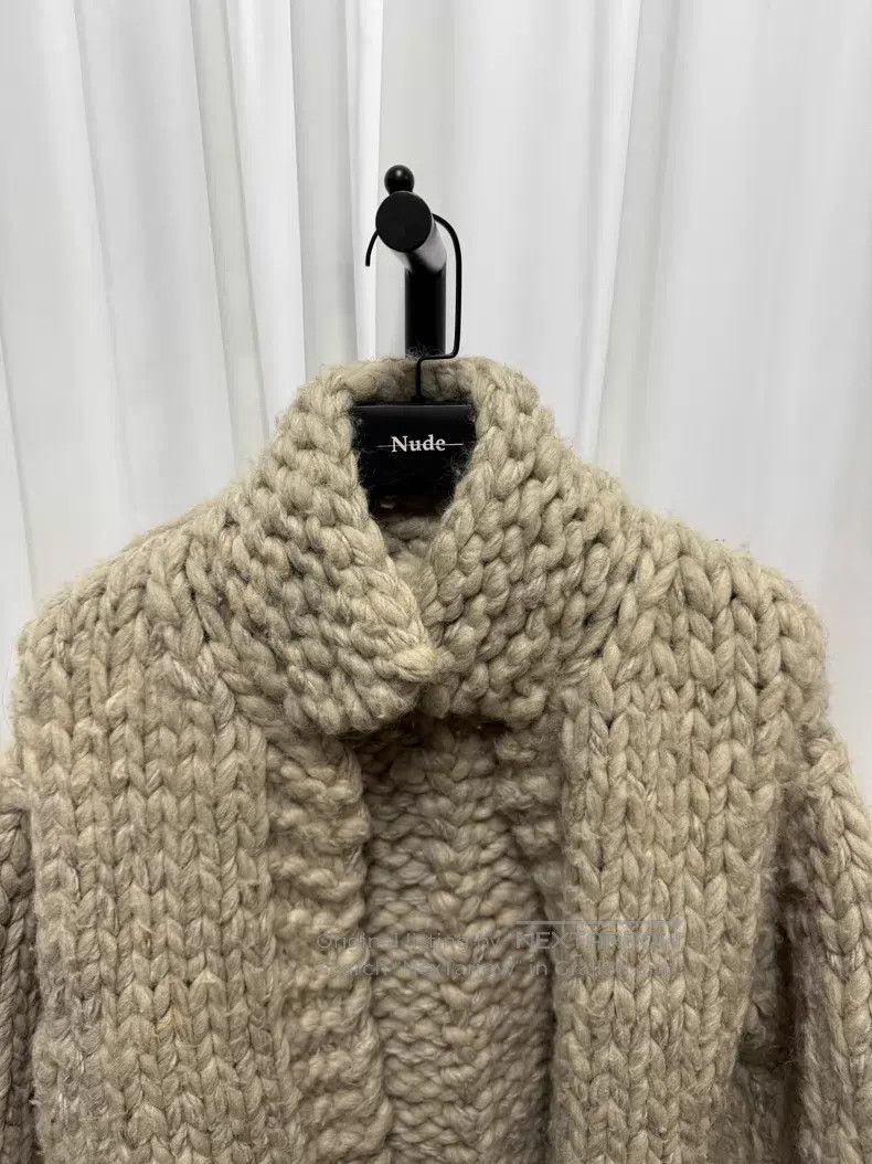 Yohji Yamamoto YOHJI YAMAMOTO Super Chunky Heavy Knit Sweater Coat Size L / US 10 / IT 46 - 4 Thumbnail