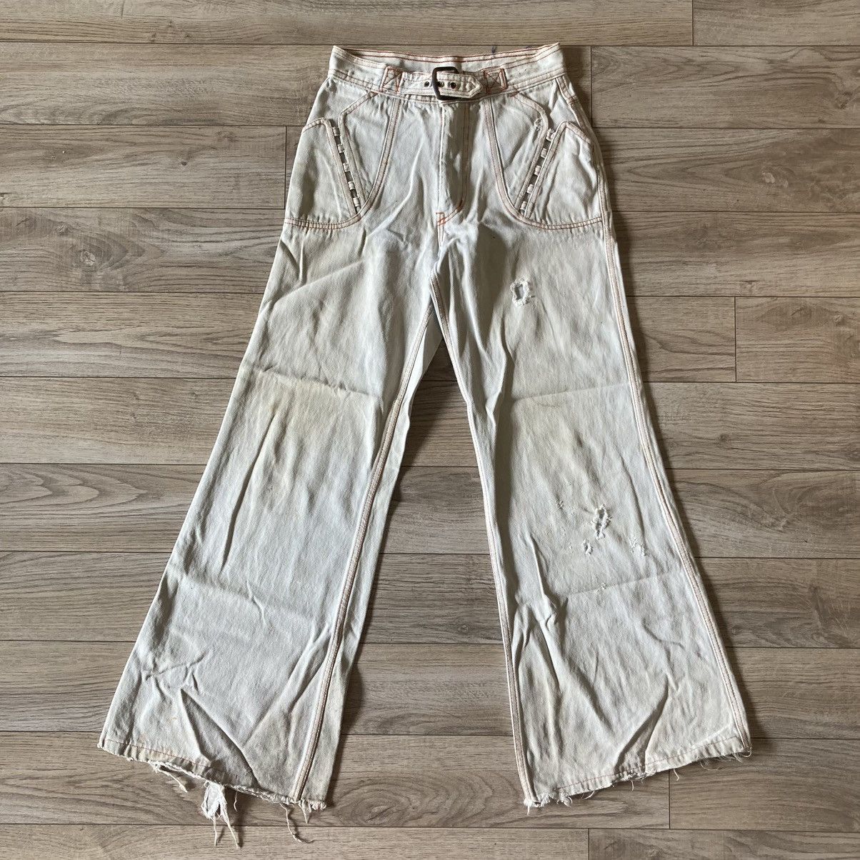 Other 1970s white denim braxton flared jeans Size 26" / US 2 / IT 38 - 1 Thumbnail