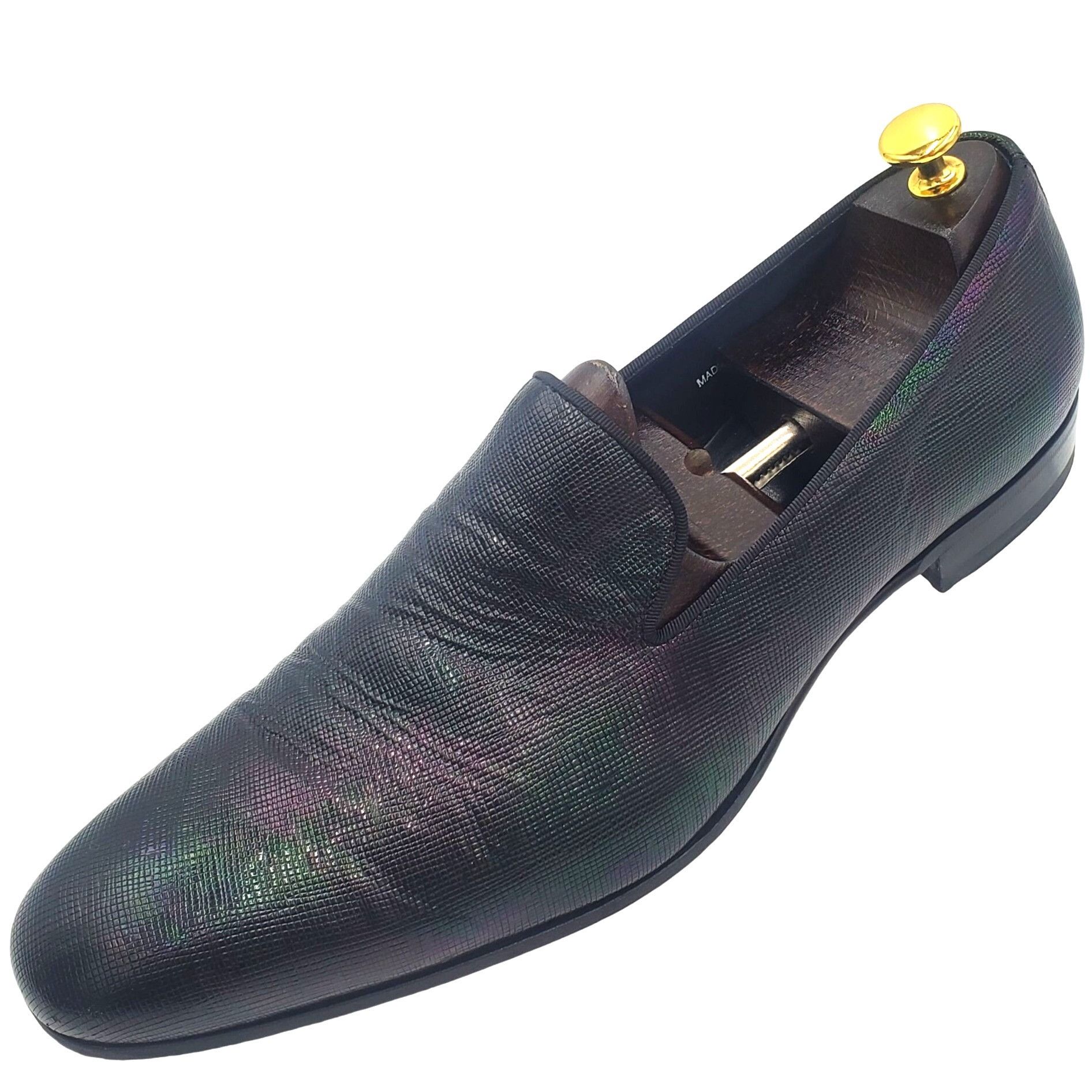Mezlan Mezlan Cole ll Men's size 14 Black Iridescent Leather loafer Size US 14 / EU 47 - 6 Thumbnail