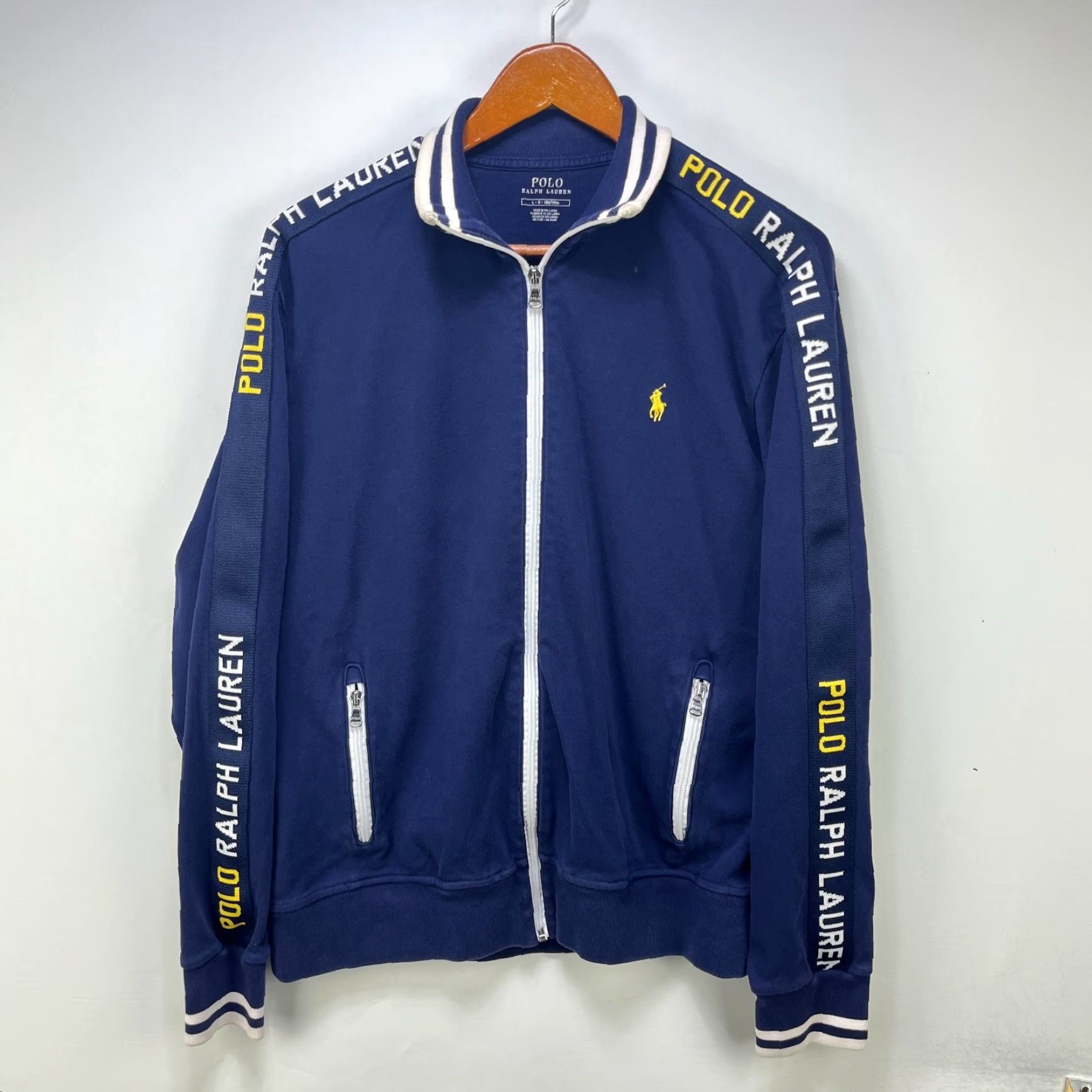 Polo Ralph Lauren VINTAGE Polo Ralph Lauren Track Jacket L Mens Blue Full Zip Size US L / EU 52-54 / 3 - 2 Thumbnail