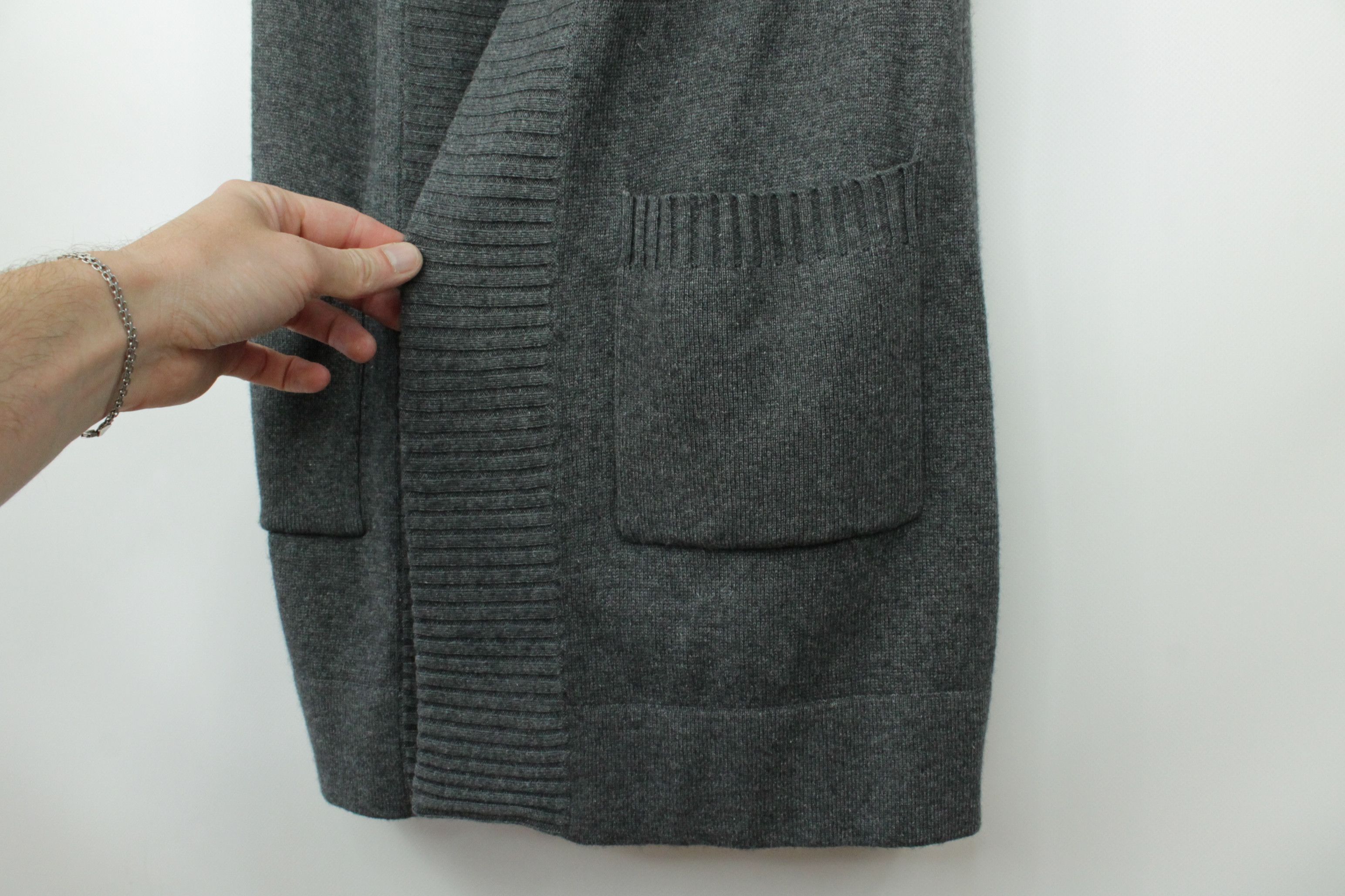 Other Cashmere Collection Long Cashmere Silk Gray Cardigan Size M / US 6-8 / IT 42-44 - 4 Thumbnail