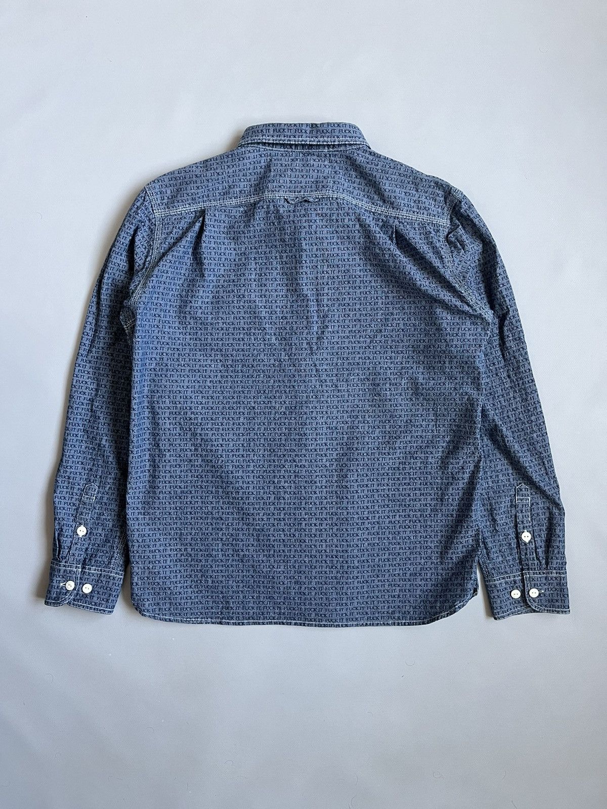 Huf × Thrasher HUF Unisex Blue Chambray Workwear Cat Eye Button Up Shirt Size US M / EU 48-50 / 2 - 16 Thumbnail