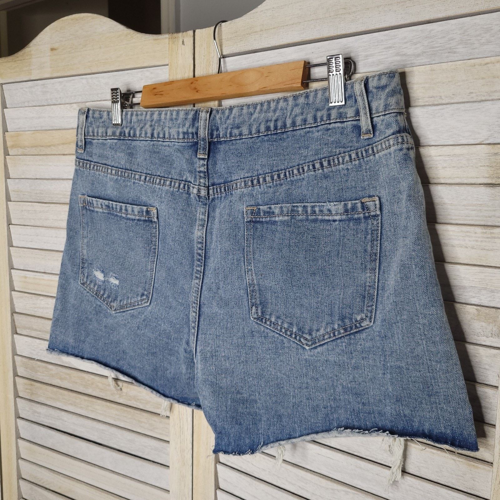 Other Denim Rhinsestone High Waist Shorts Size 16 Denim Cut Off Size 38" / US 16 / IT 52 - 7 Thumbnail