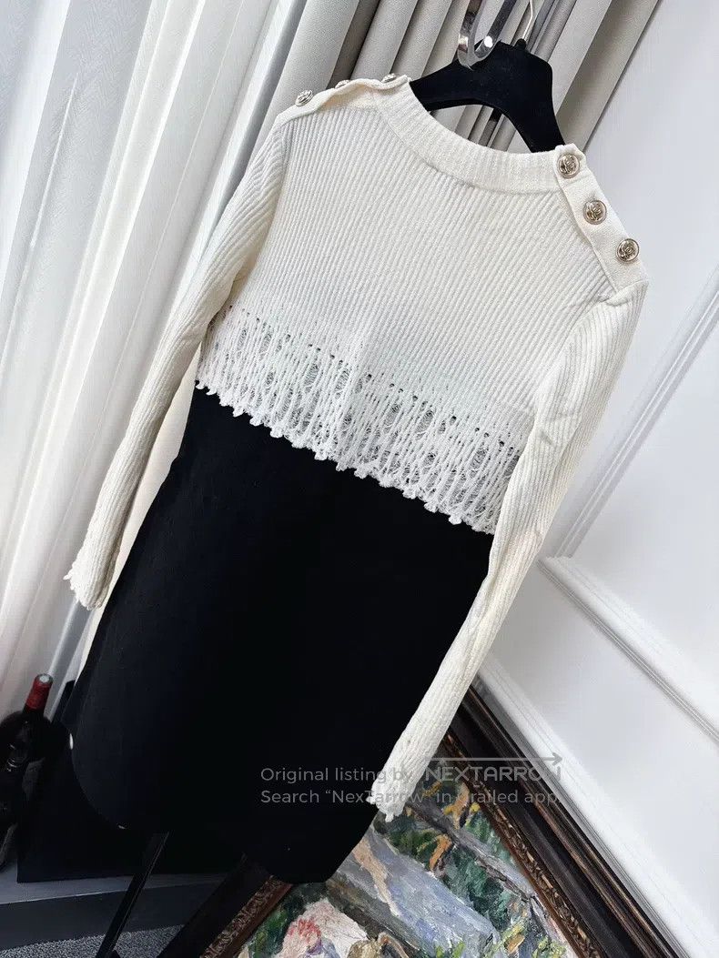 Chanel Chanel 20k equestrian series lace stitching black and whit Size XS / US 0-2 / IT 36-38 - 2 Thumbnail