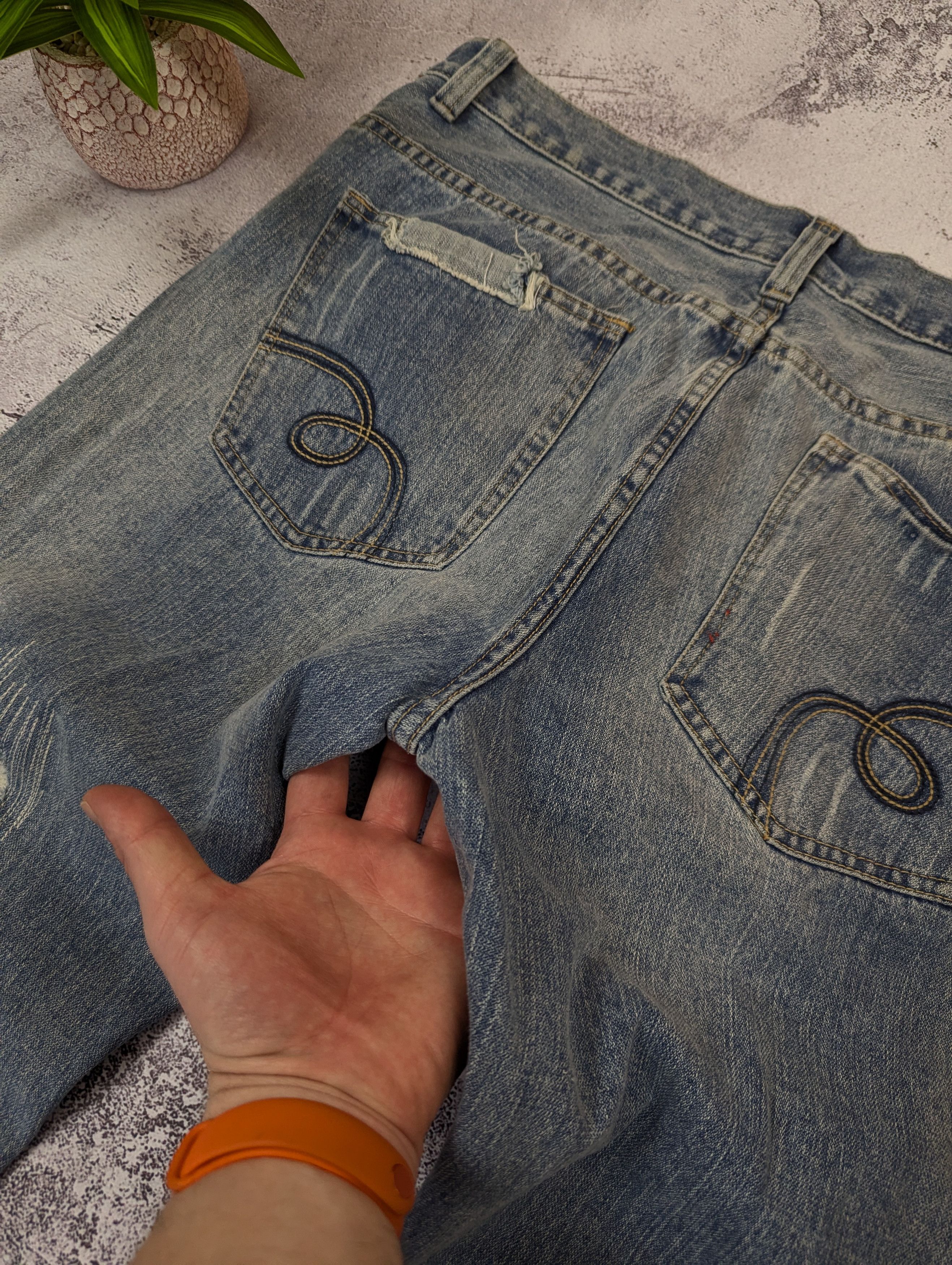Japanese Brand Osaka Tiger Japanese Distressed Light Blue Jeans Mens Sz 38R Size US 38 / EU 54 - 9 Thumbnail