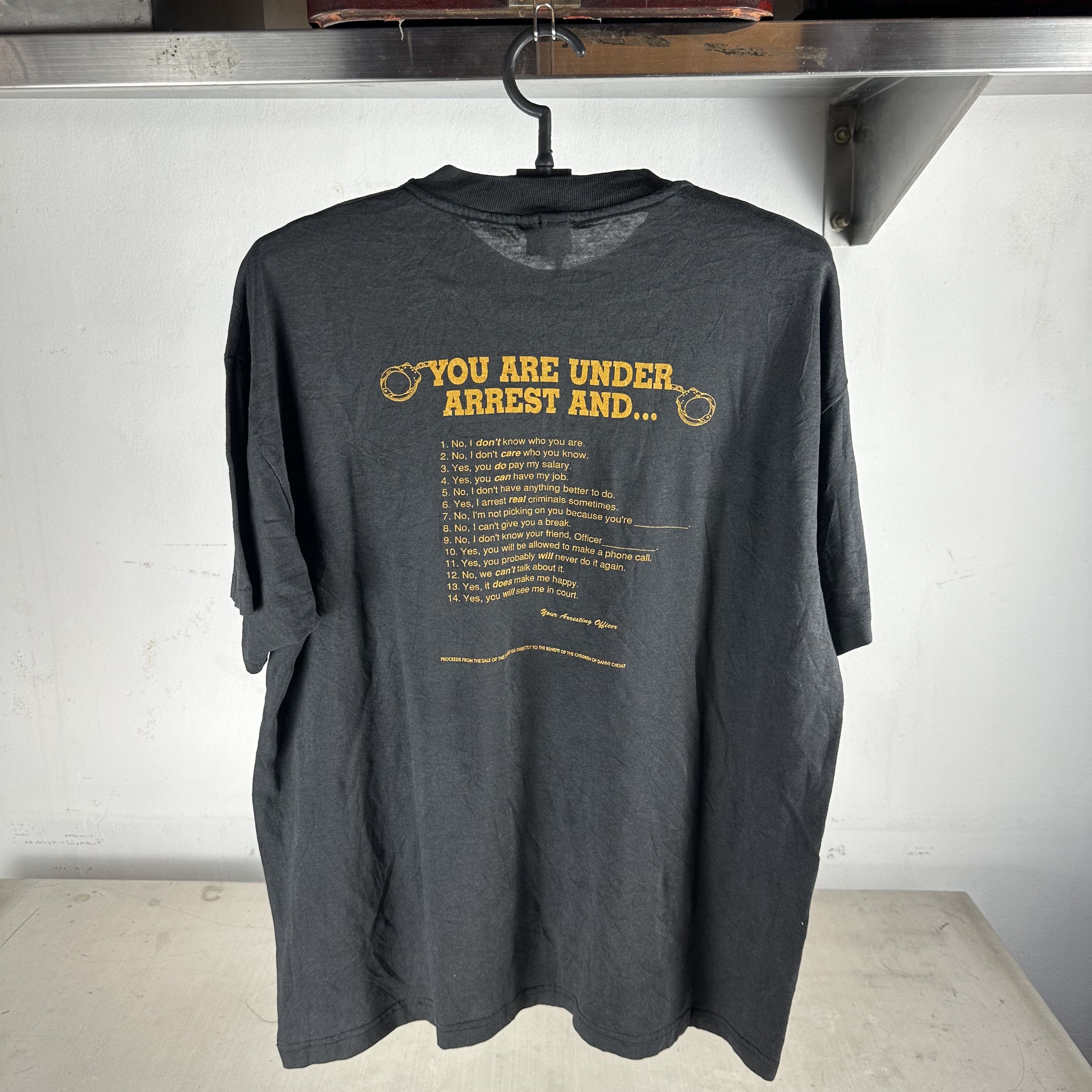 Vintage ​90s You Are Under Arrest Funny Humor Typography T-Shirt Size US XL / EU 56 / 4 - 1 Thumbnail
