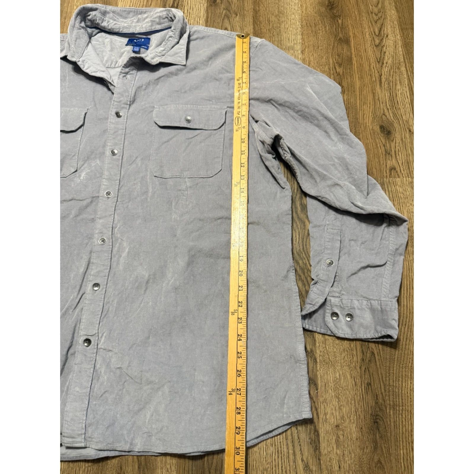 Apt. 9 Apt. 9 Shirt Men's XXL Gray Button Up Long Sleeve Slim Fit Premier Size US XXL / EU 58 / 5 - 7 Thumbnail