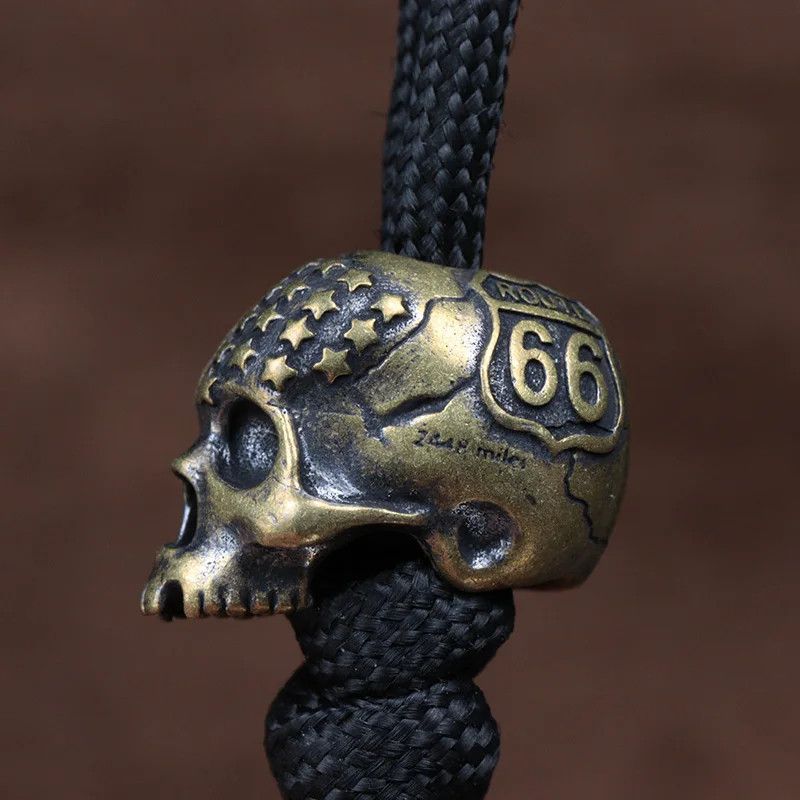 Handmade 2Pcs Punk Skull Knife Beads Paracord Bead Zipper Umbrella Size ONE SIZE - 1 Thumbnail