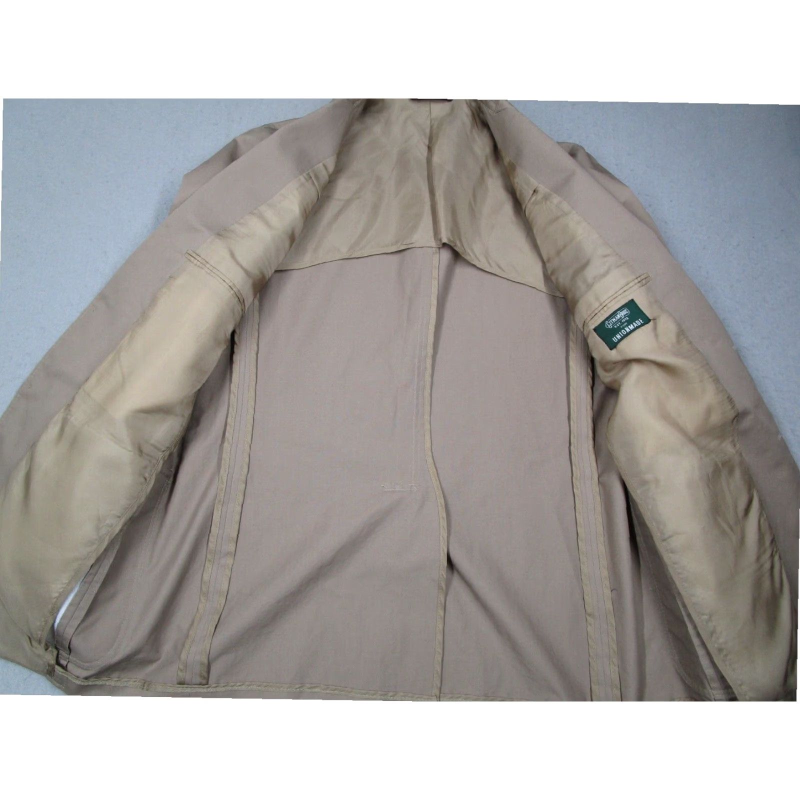 Vintage Gitman Bros. Mens 3 Button Beige Cotton Travel Blazer Sport Coat Size 41 Size 42R - 3 Thumbnail