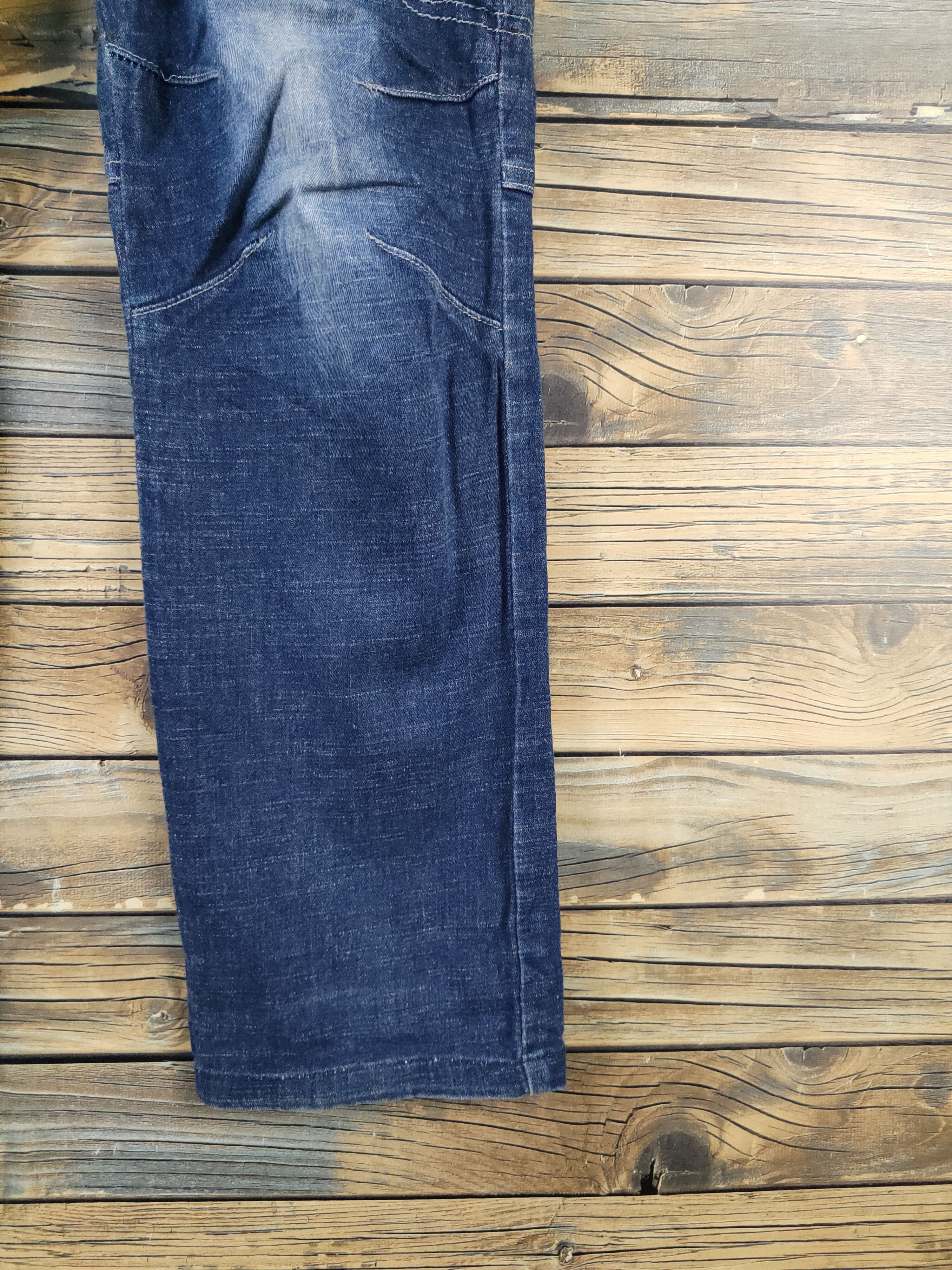 Japanese Brand FieldCore Dark Blue Distressed Ripped Soft Jeans #W2088 Size US 33 - 6 Thumbnail