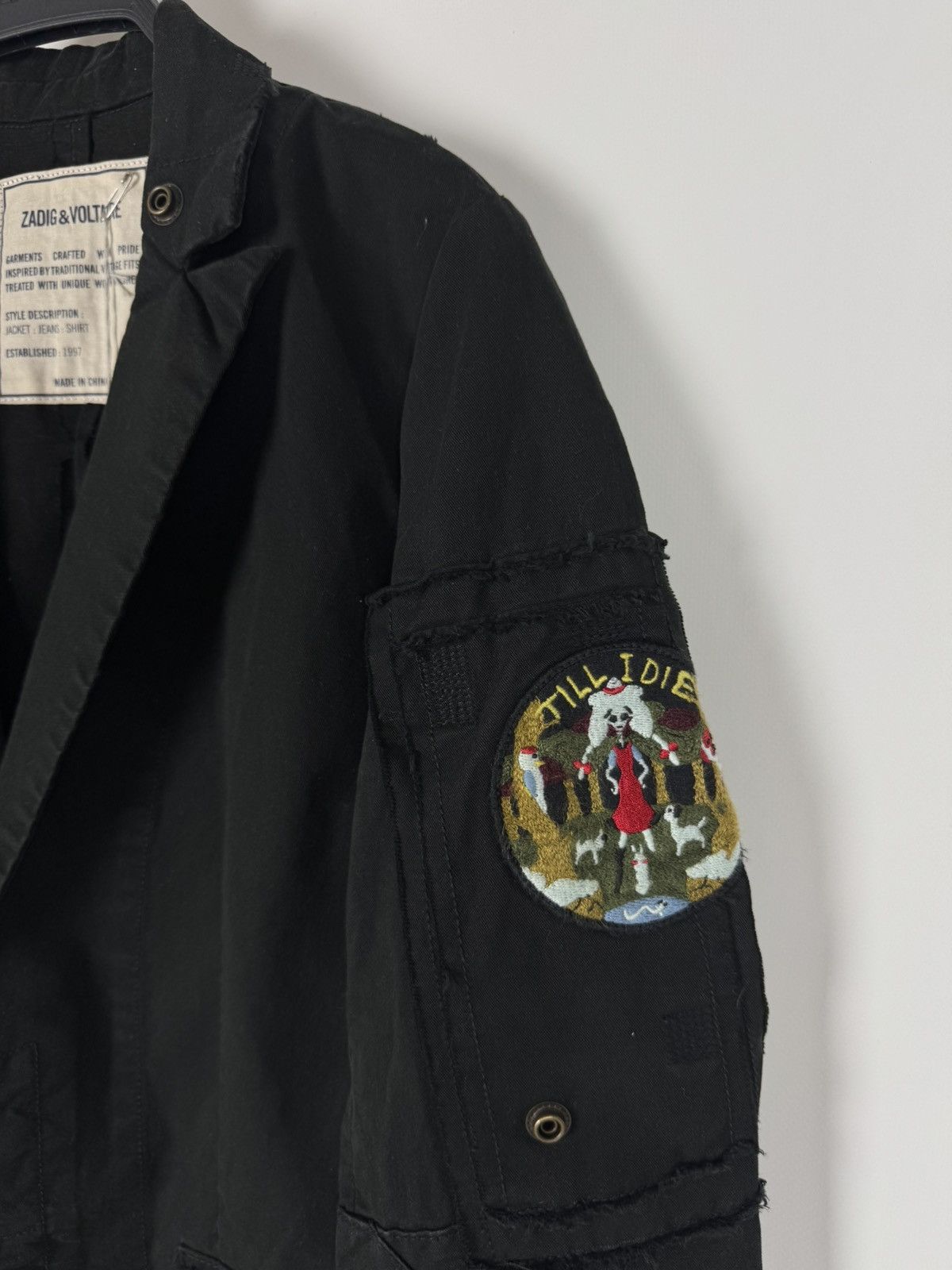 Zadig & Voltaire NWT Zadig&Voltaire Virginia Grunge Black Jacket Size XS / US 0-2 / IT 36-38 - 4 Thumbnail