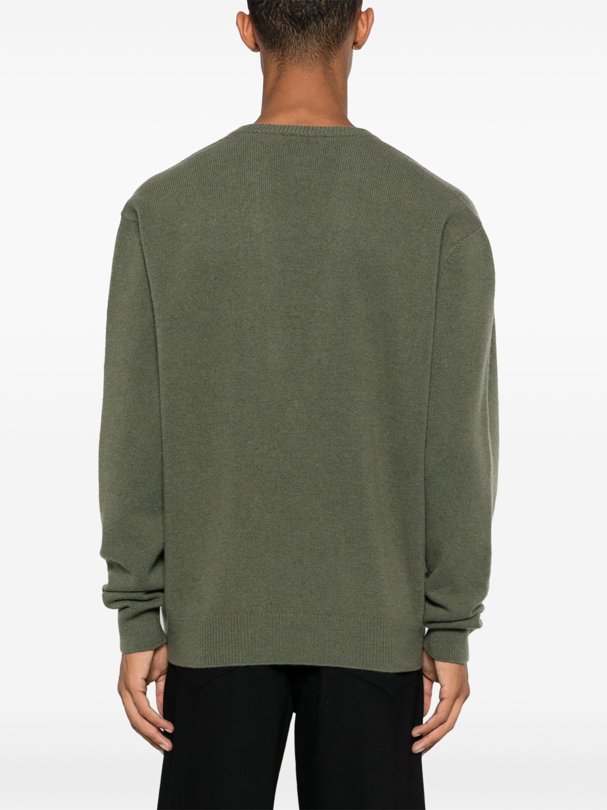 Lemaire o1s22i1n1024 Deep V-Neck Pullover Sweater in Green Size US L / EU 52-54 / 3 - 4 Thumbnail