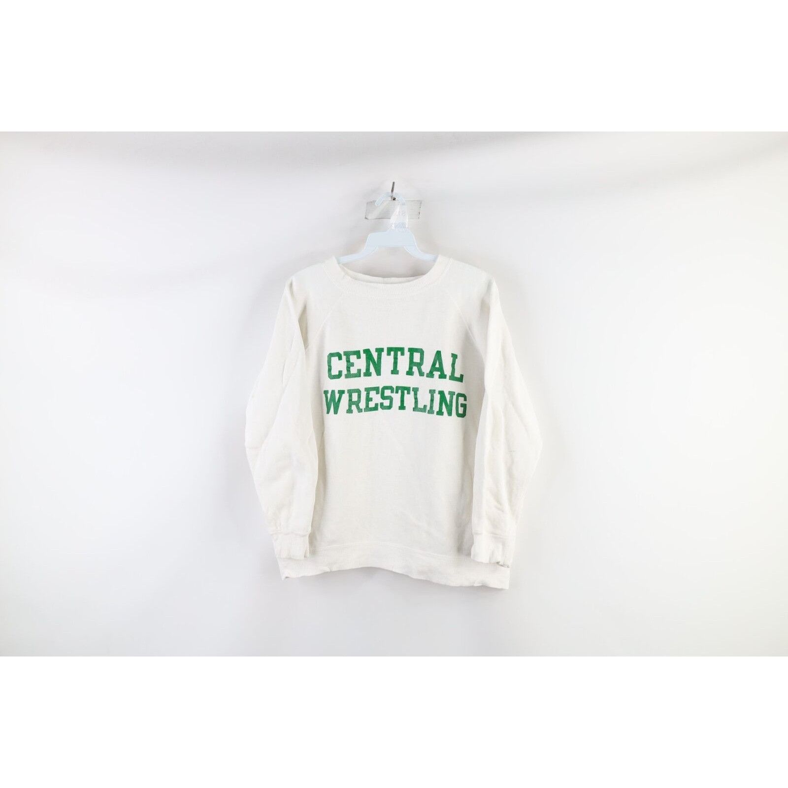 image of Vintage 50S 60S Gusset Central Wrestling Sweatshirt in White, Men's (Size Small)