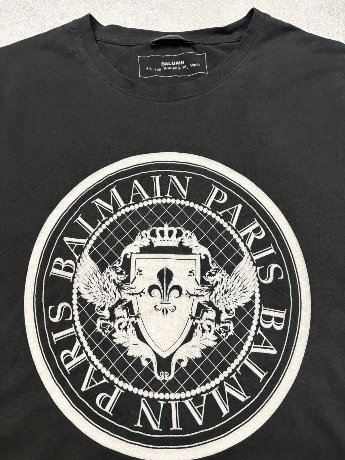 Balmain Balmain Paris Big Logo Crest Black T-Shirt Size US M / EU 48-50 / 2 - 6 Thumbnail