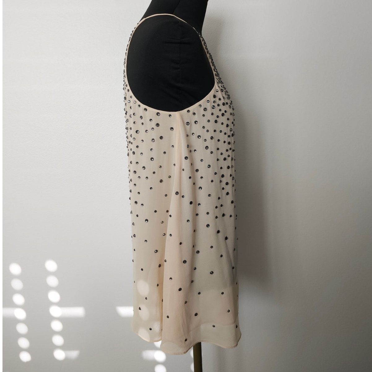 MILLY MILLY Tan Embellished Silk Chiffon Cami Tank Top Blouse 2 Size XS / US 0-2 / IT 36-38 - 5 Thumbnail