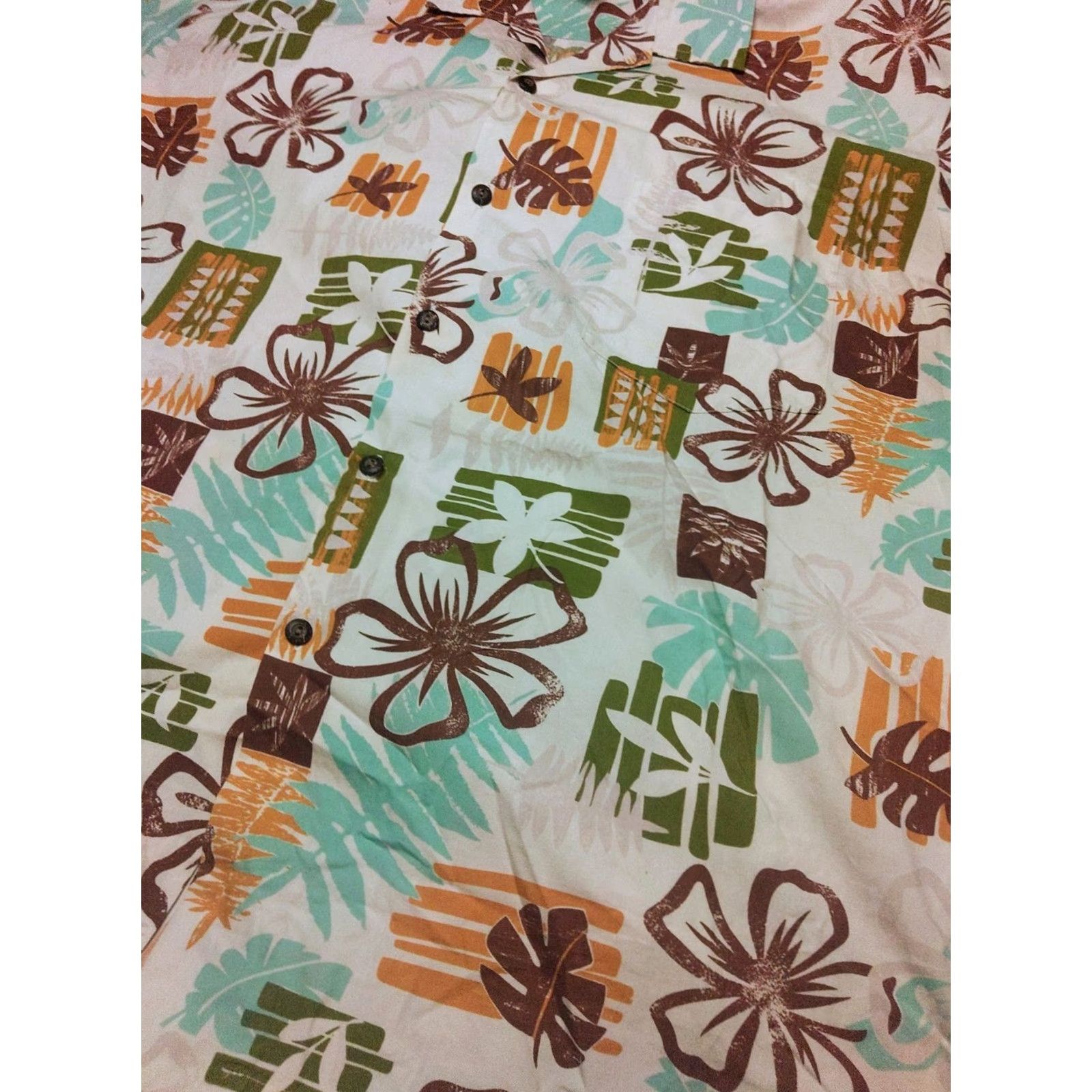 J Brand Hawaii Brand Hawaiian Shirt 3XL White Geometric Floral Pattern Vintage Casual Shirt Mens Size US XXL / EU 58 / 5 - 5 Thumbnail