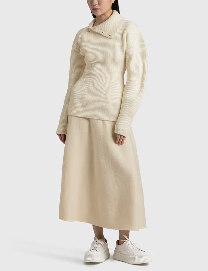 Jil Sander o1y1025 Turtleneck Sweater in Ivory Size XS / US 0-2 / IT 36-38 - 4 Thumbnail