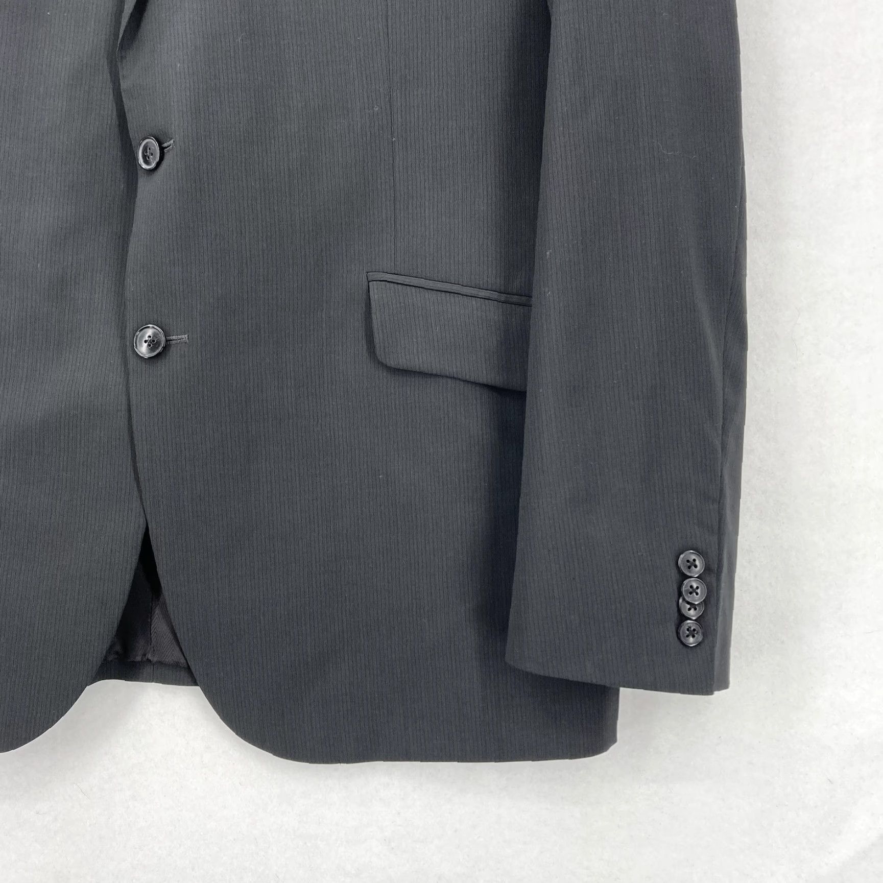 Joseph Abboud VINTAGE Joseph Abboud Blazer 44L Charcoal Pinstripe Slim Fit Super 110s Zignone Italian Jacket/Coat Size 44R - 3 Thumbnail